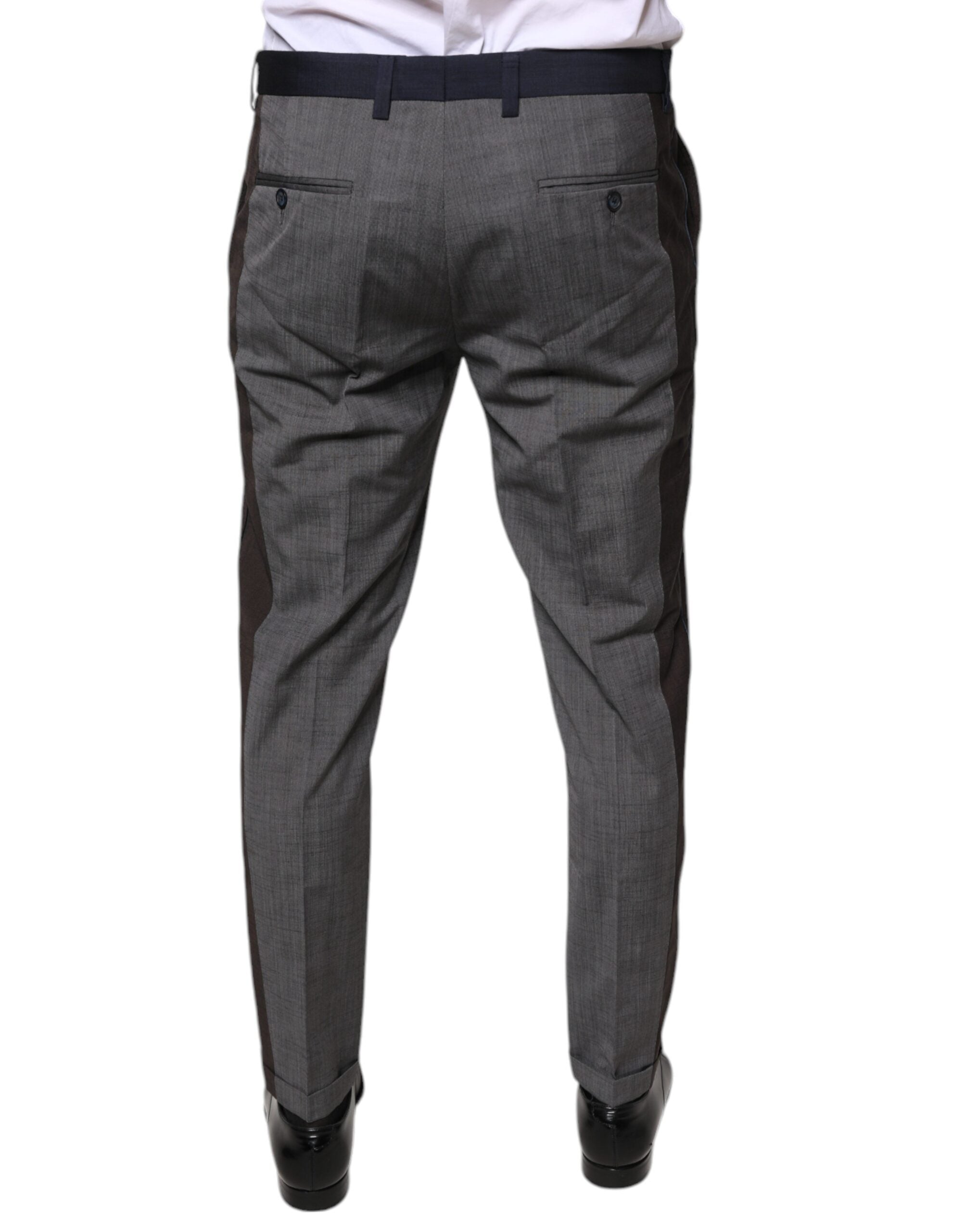 Dolce & Gabbana Black Cotton Wool Formal Dress Pants Dolce & Gabbana