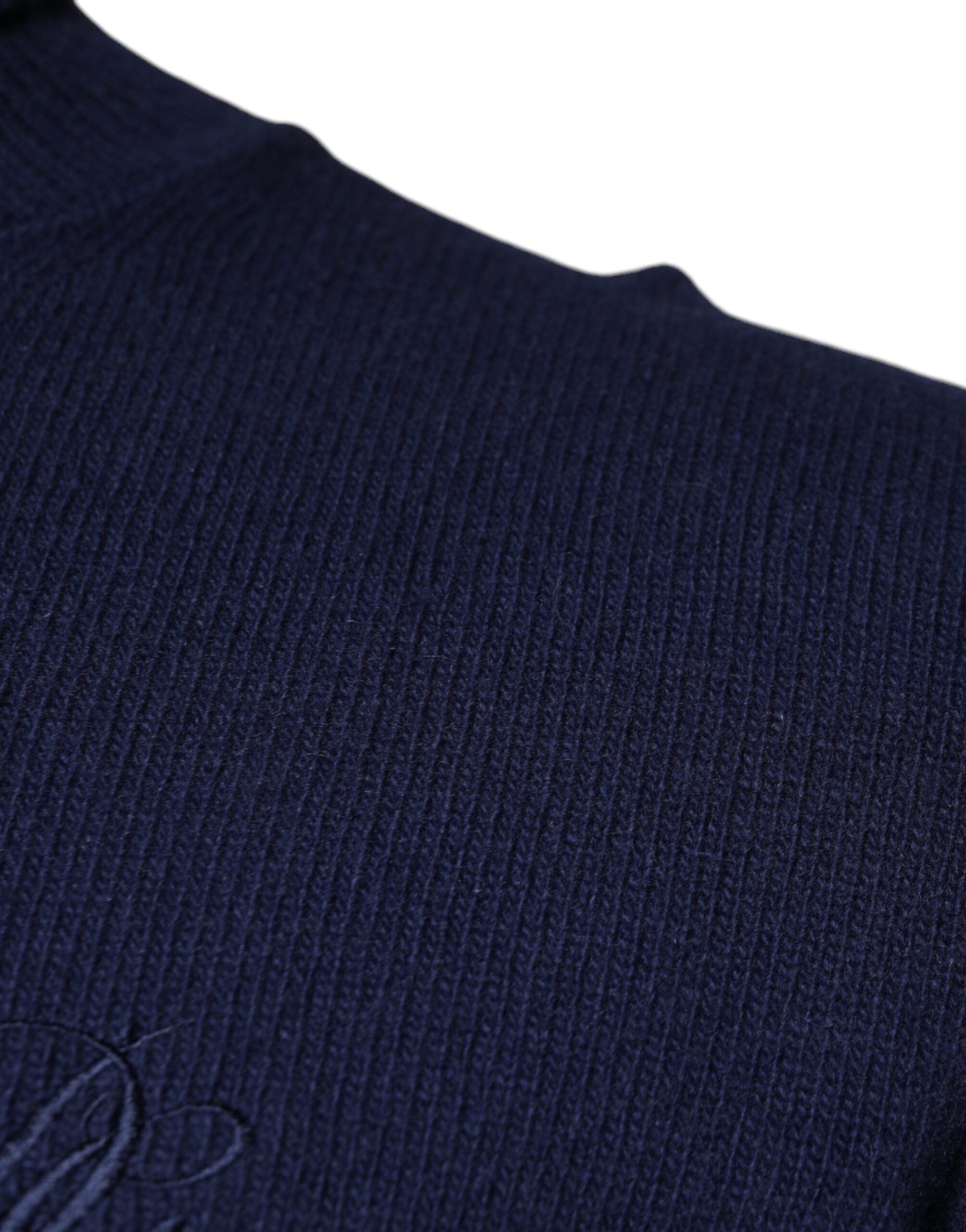 Dolce & Gabbana Blue Wool Knit Turtleneck Pullover Sweater Dolce & Gabbana