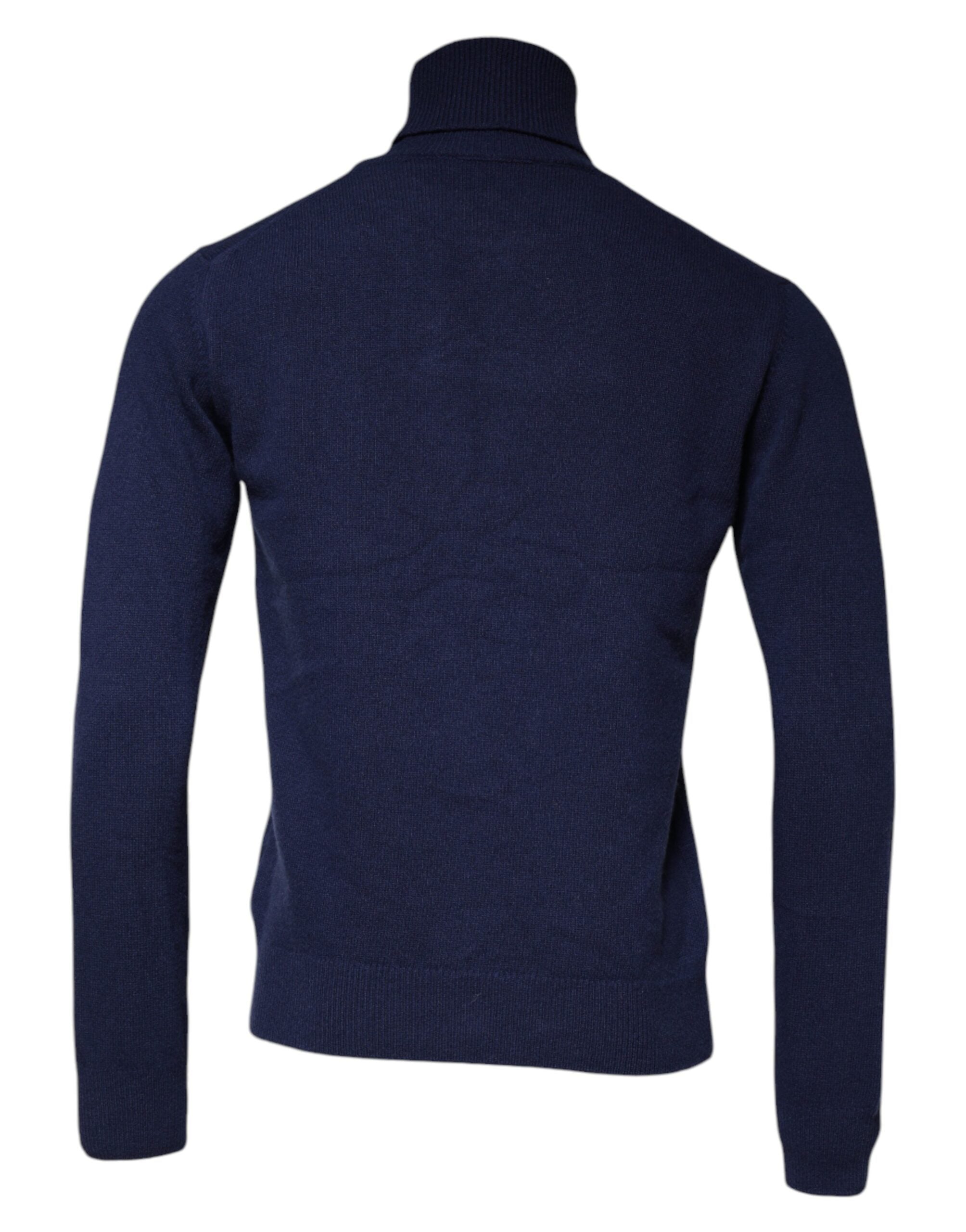 Dolce & Gabbana Blue Wool Knit Turtleneck Pullover Sweater Dolce & Gabbana
