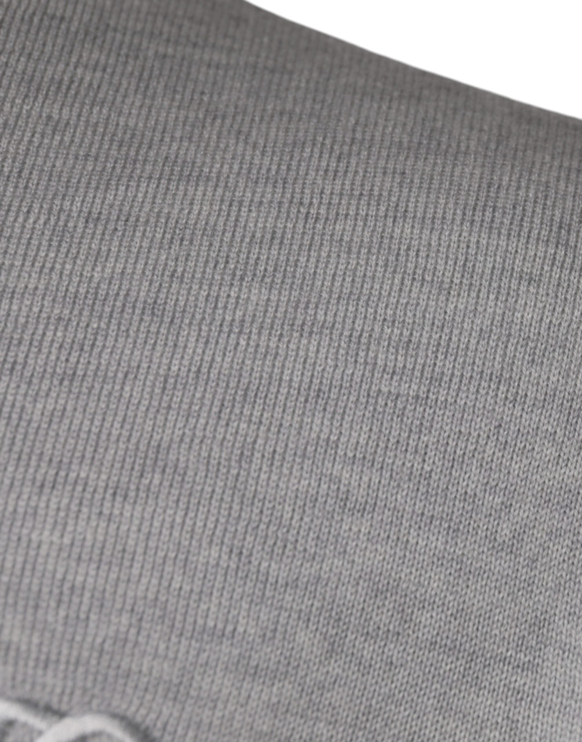 Dolce & Gabbana Light Gray Wool Crew Neck Pullover Sweater Dolce & Gabbana