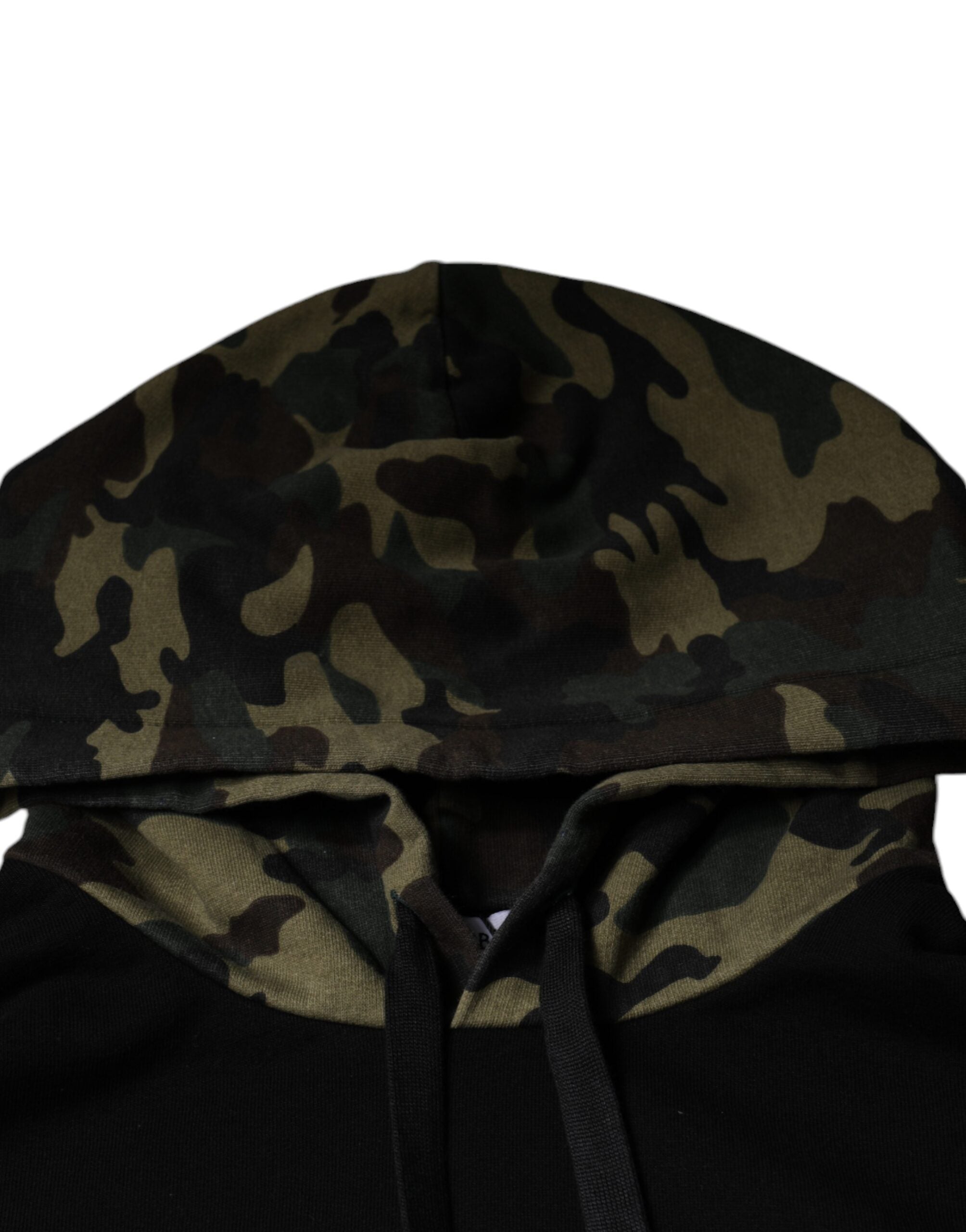 Dolce & Gabbana Black Camouflage Hooded Sweatshirt Sweater Dolce & Gabbana