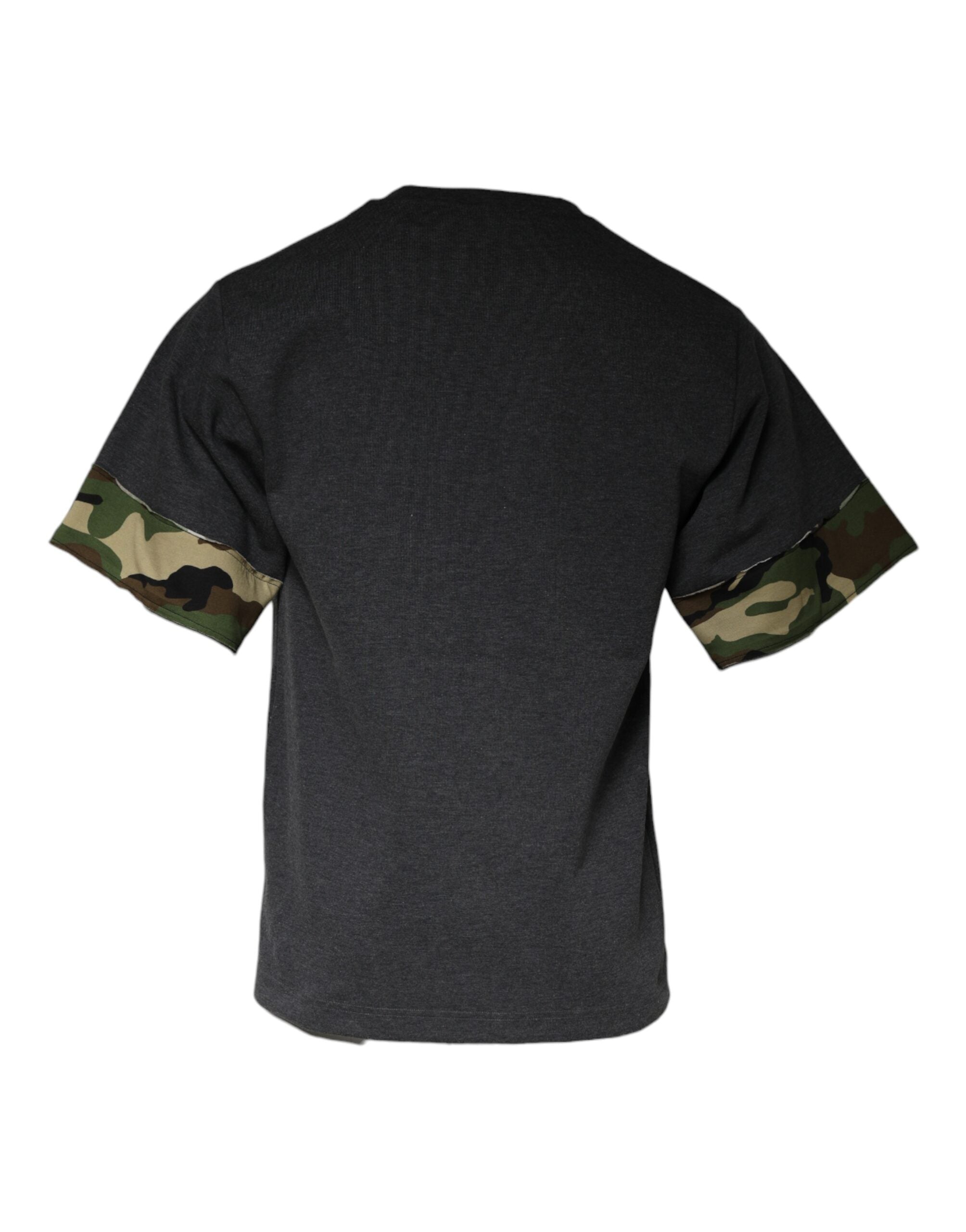 Dolce & Gabbana Dark Gray Camouflage Crew Neck T-shirt Dolce & Gabbana