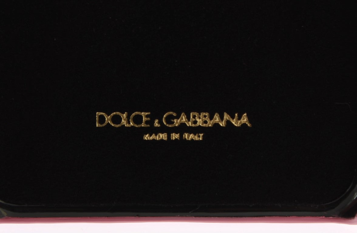 Dolce & Gabbana Pink Leather Heart Phone Cover Dolce & Gabbana