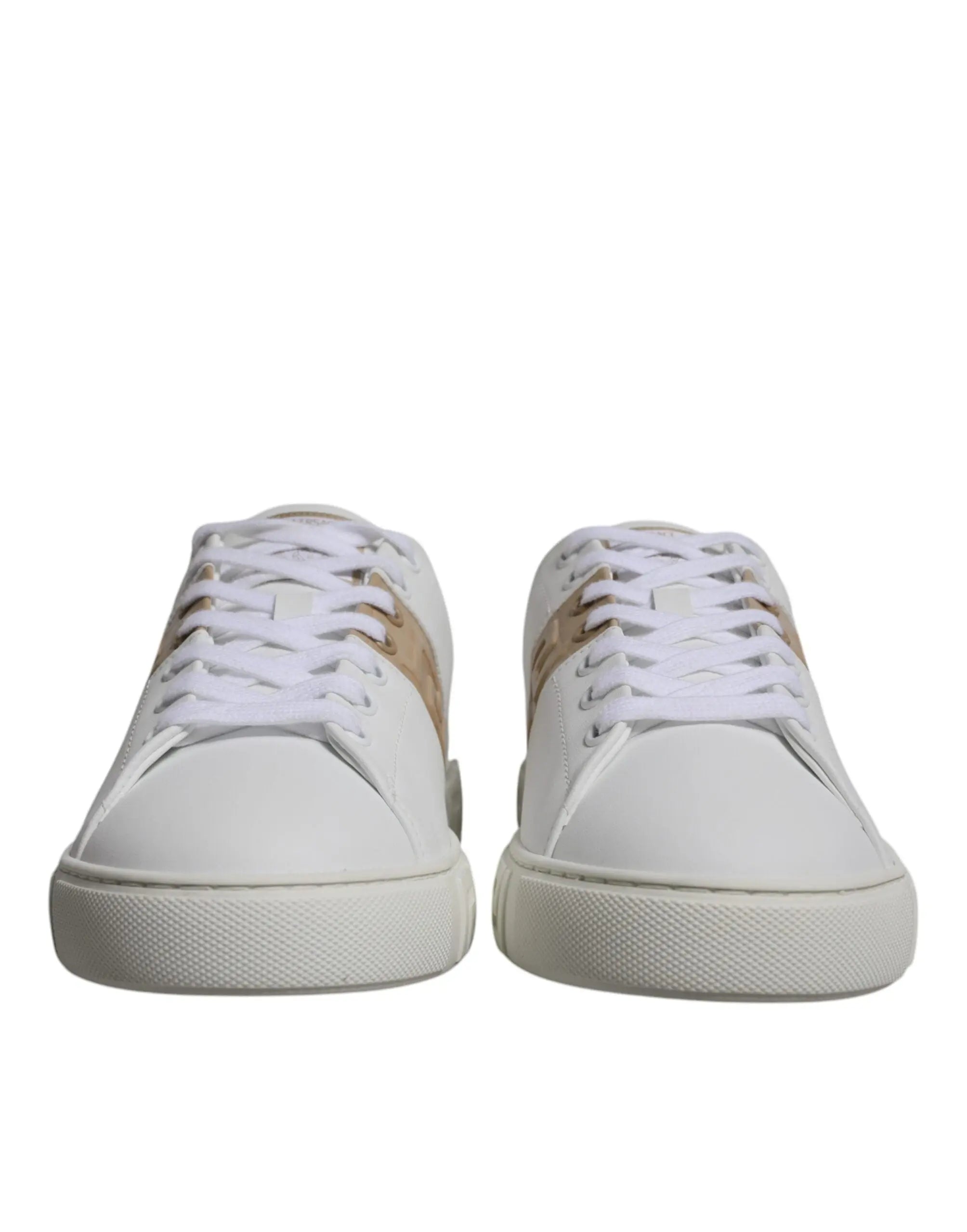 Versace White Brown Greca Print TPU Low Top Men Sneakers Shoes Versace