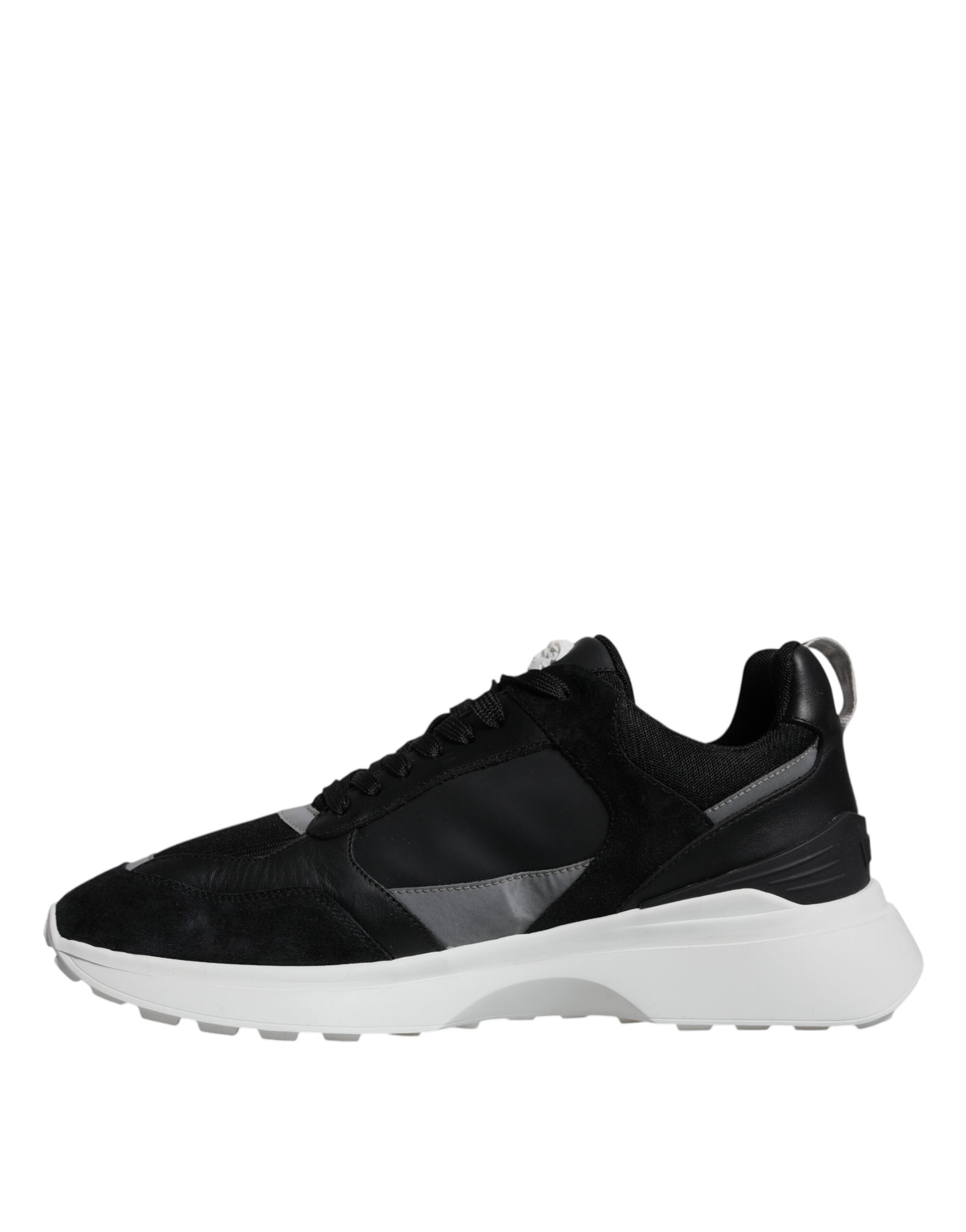 Versace Black Canvas Quad Fabric Medusa Low Top Sneaker Shoes Versace
