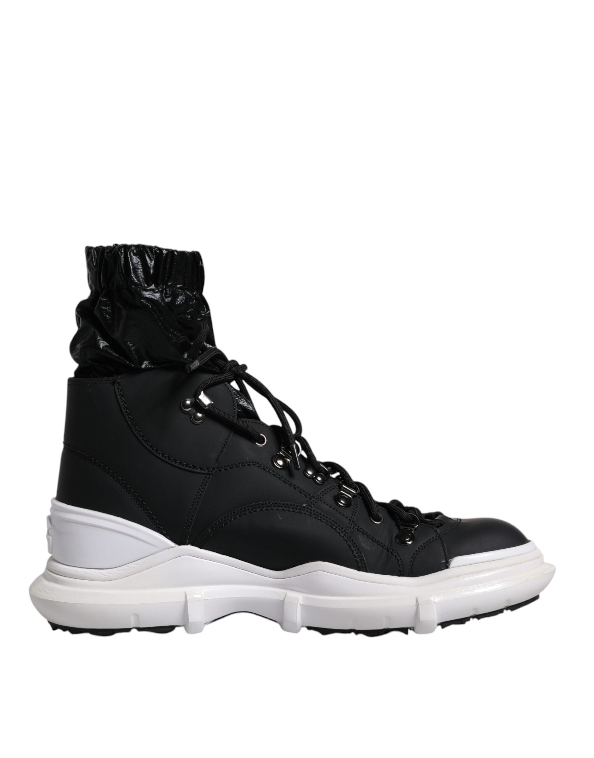 Dolce & Gabbana Black Nylon Galileo High Top Sneakers Shoes Dolce & Gabbana