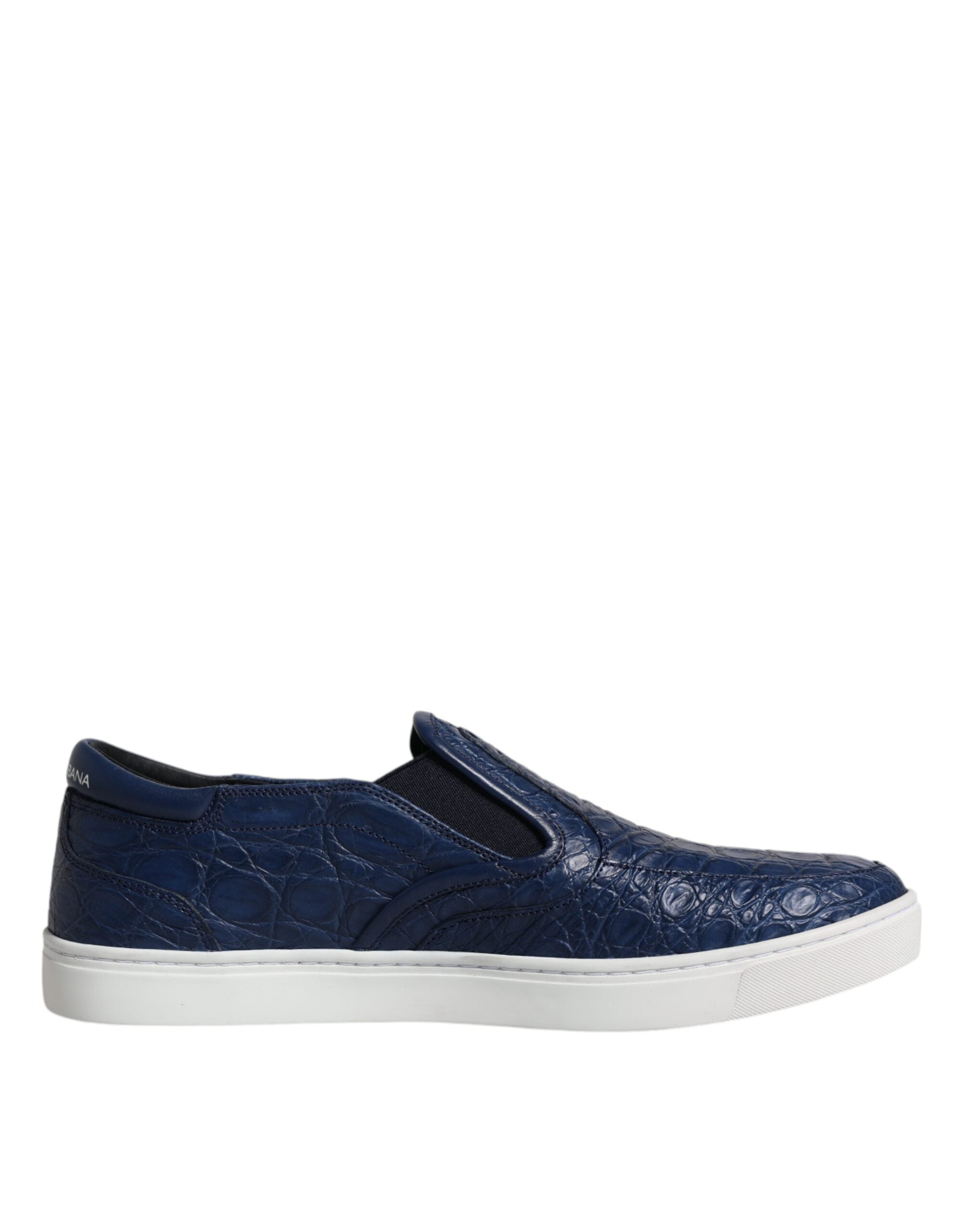 Dolce & Gabbana Blue Croc Exotic Leather Men Sneakers Shoes Dolce & Gabbana