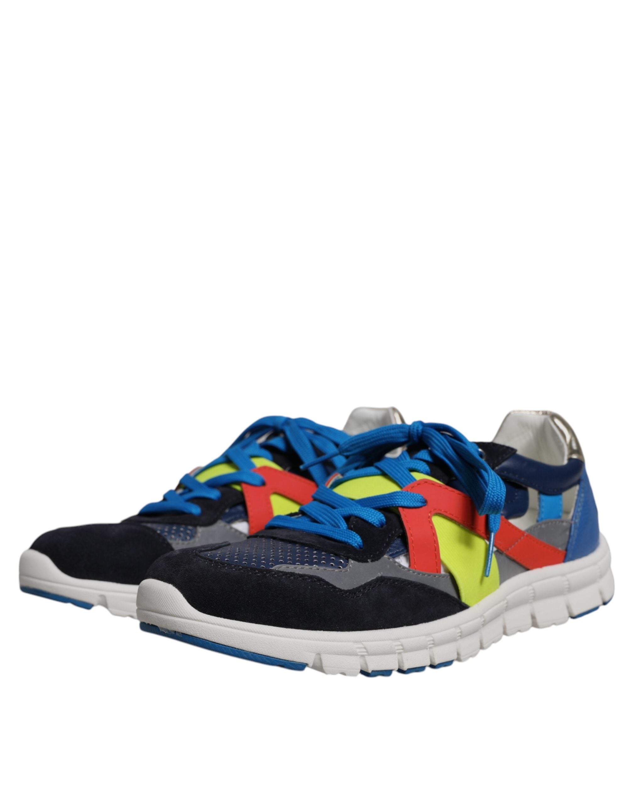 Dolce & Gabbana Multicolor Leather Suede Low Top Sneakers Shoes Dolce & Gabbana