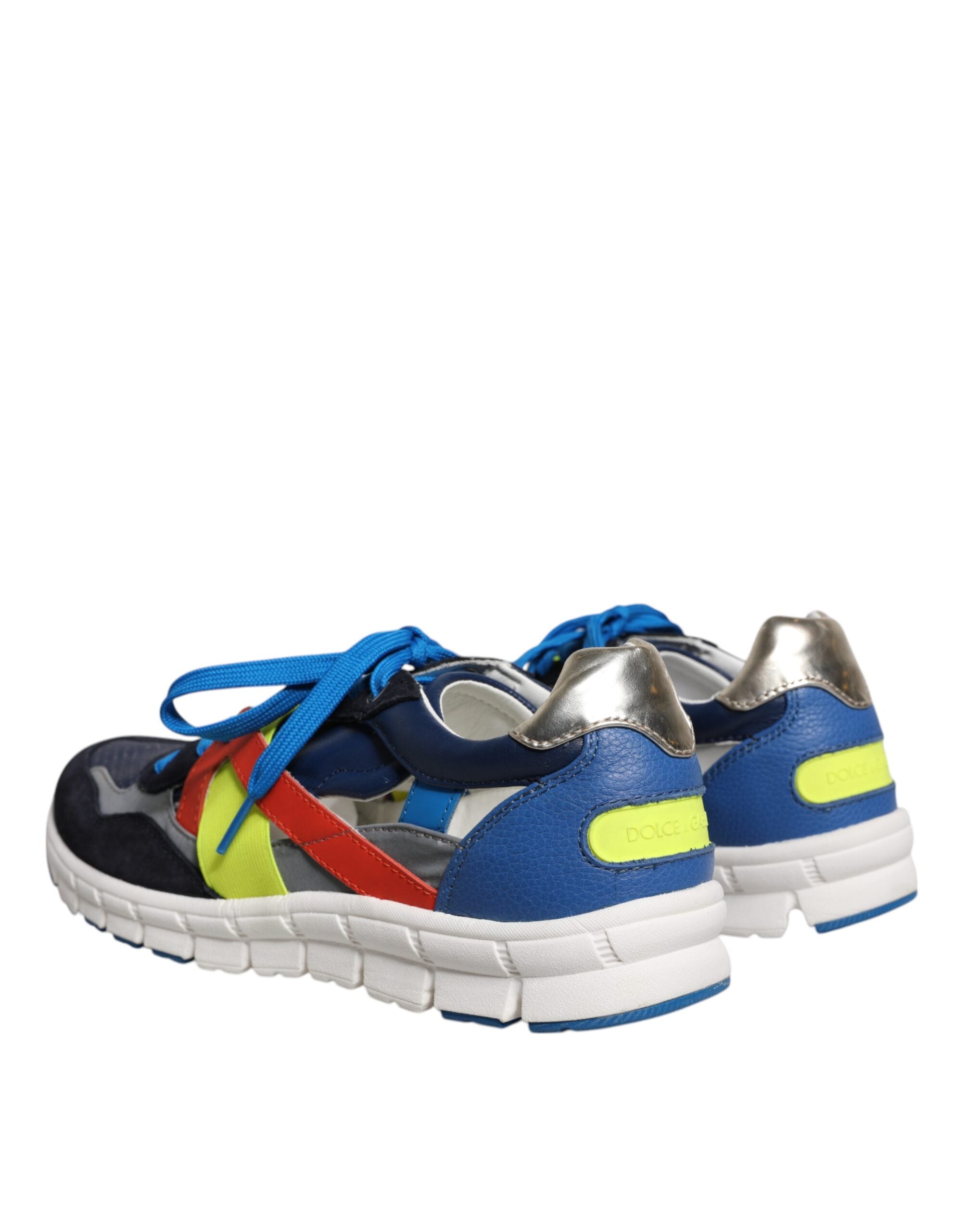 Dolce & Gabbana Multicolor Leather Suede Low Top Sneakers Shoes Dolce & Gabbana