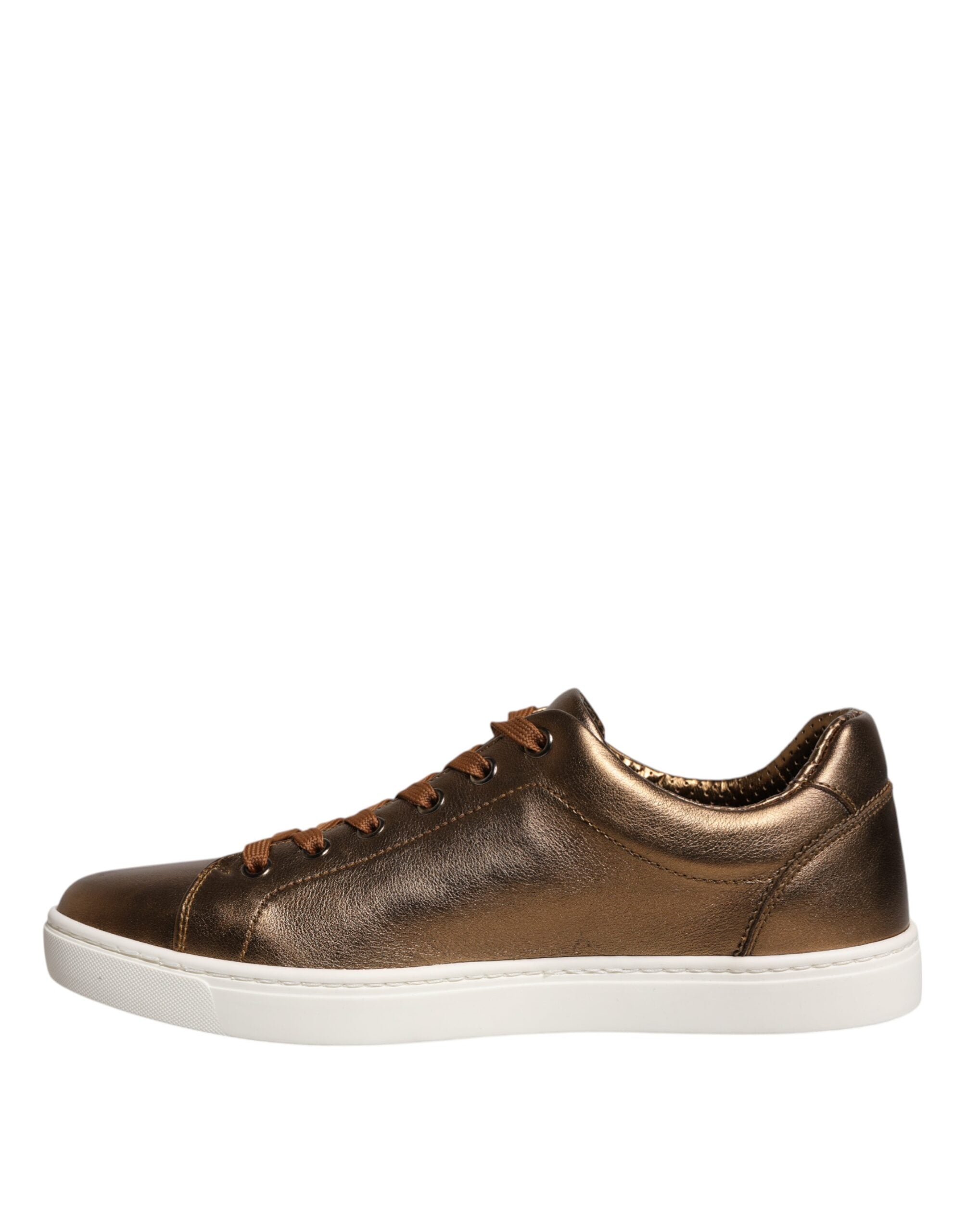 Dolce & Gabbana Gold Leather Logo London Men Sneaker Shoes Dolce & Gabbana