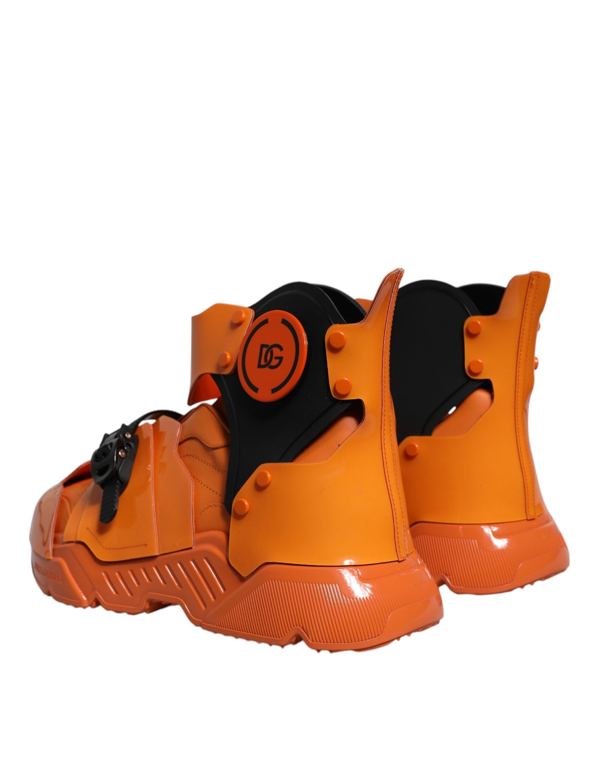 Dolce & Gabbana Orange Multi Panel Chunky High Top Sneakers Shoes Dolce & Gabbana