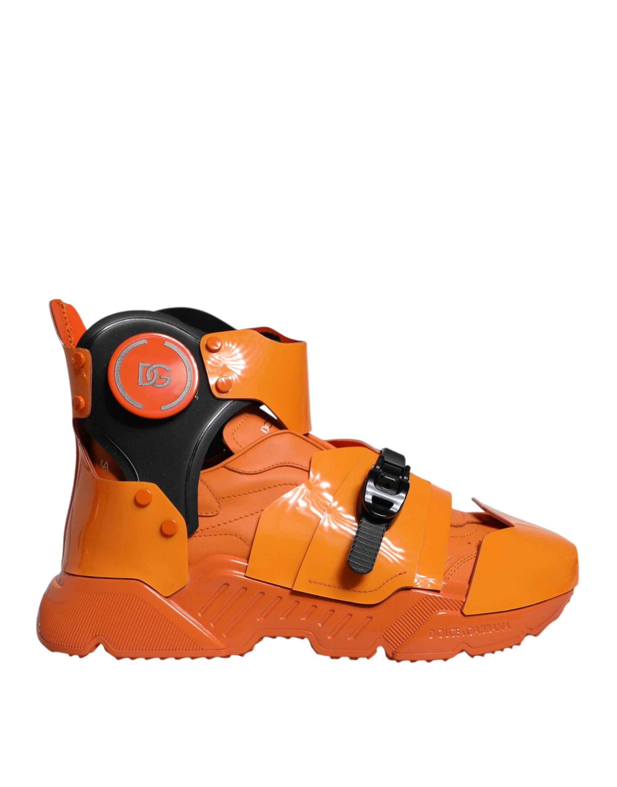 Dolce & Gabbana Orange Multi Panel Chunky High Top Sneakers Shoes Dolce & Gabbana