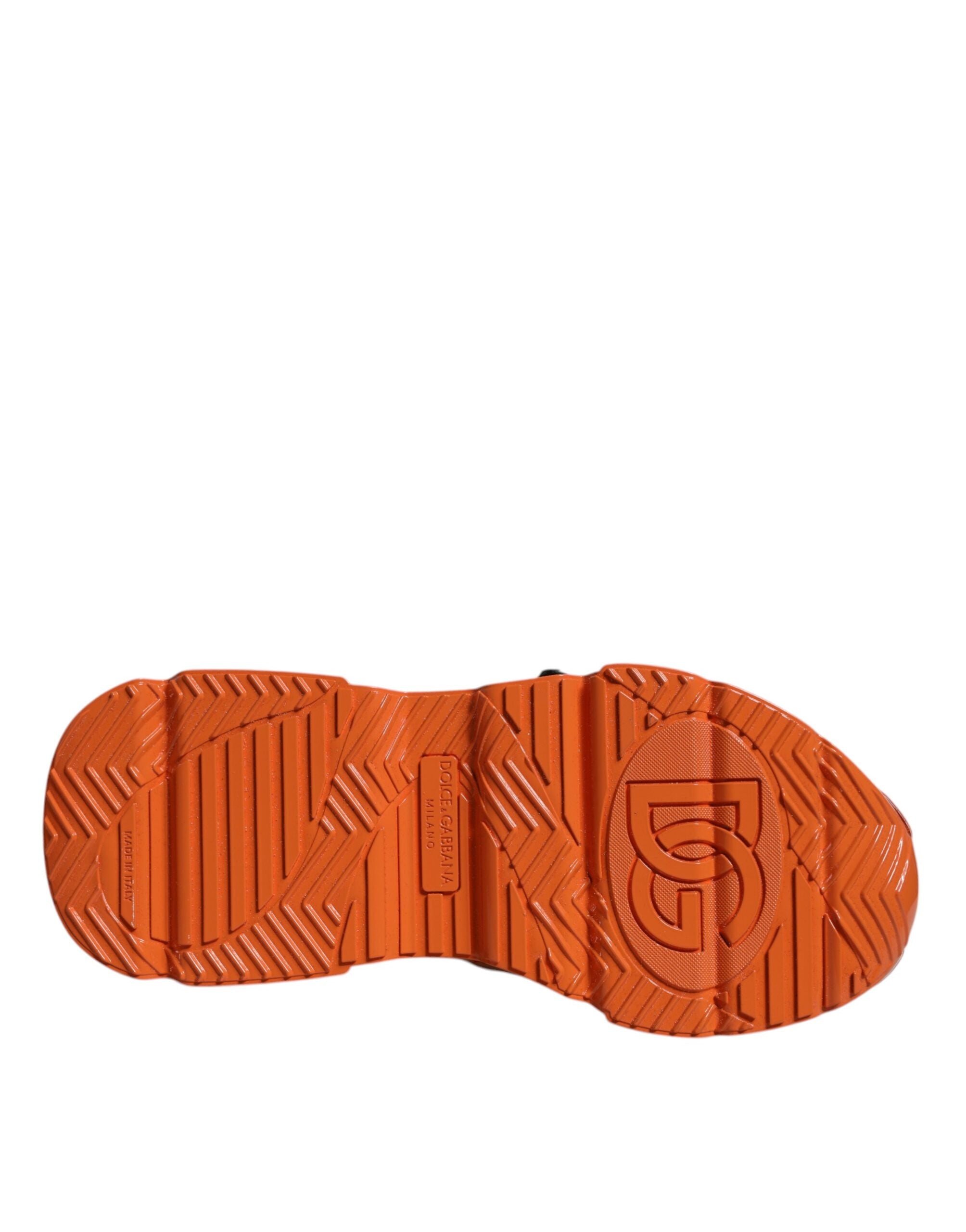 Dolce & Gabbana Orange Multi Panel Chunky High Top Sneakers Shoes Dolce & Gabbana