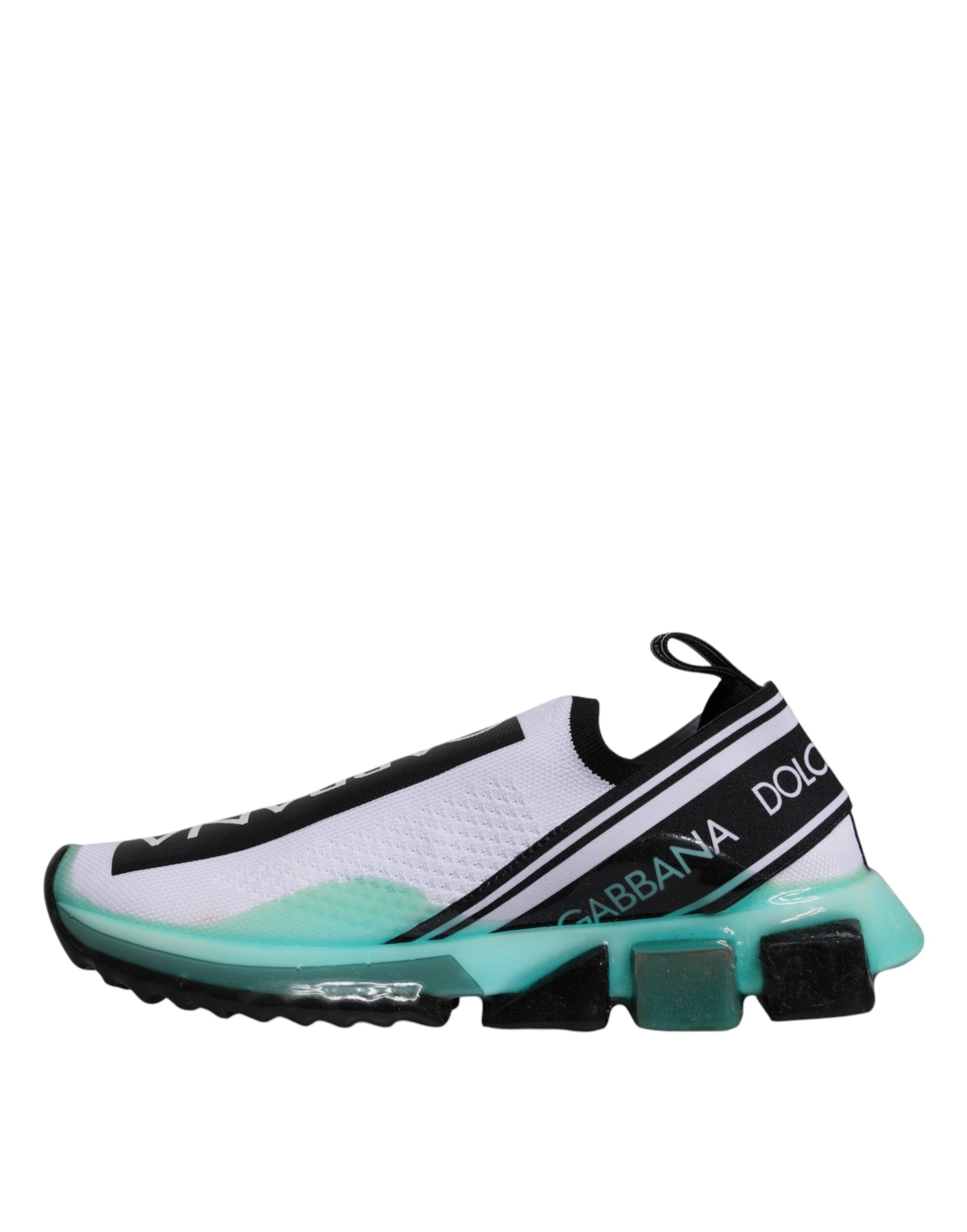 Dolce & Gabbana White Blue Sorrento Slip On Sneakers Shoes Dolce & Gabbana