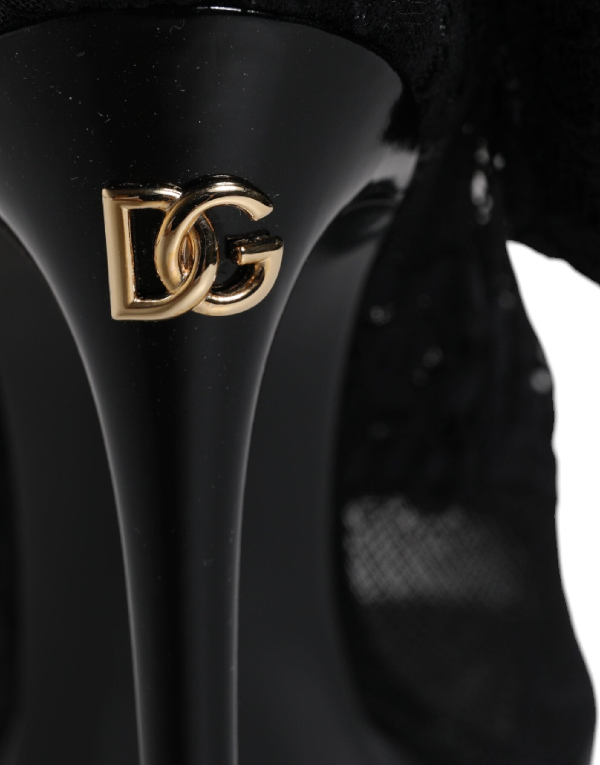 Dolce & Gabbana Black Stretch Taormina Lace Boots Shoes Dolce & Gabbana