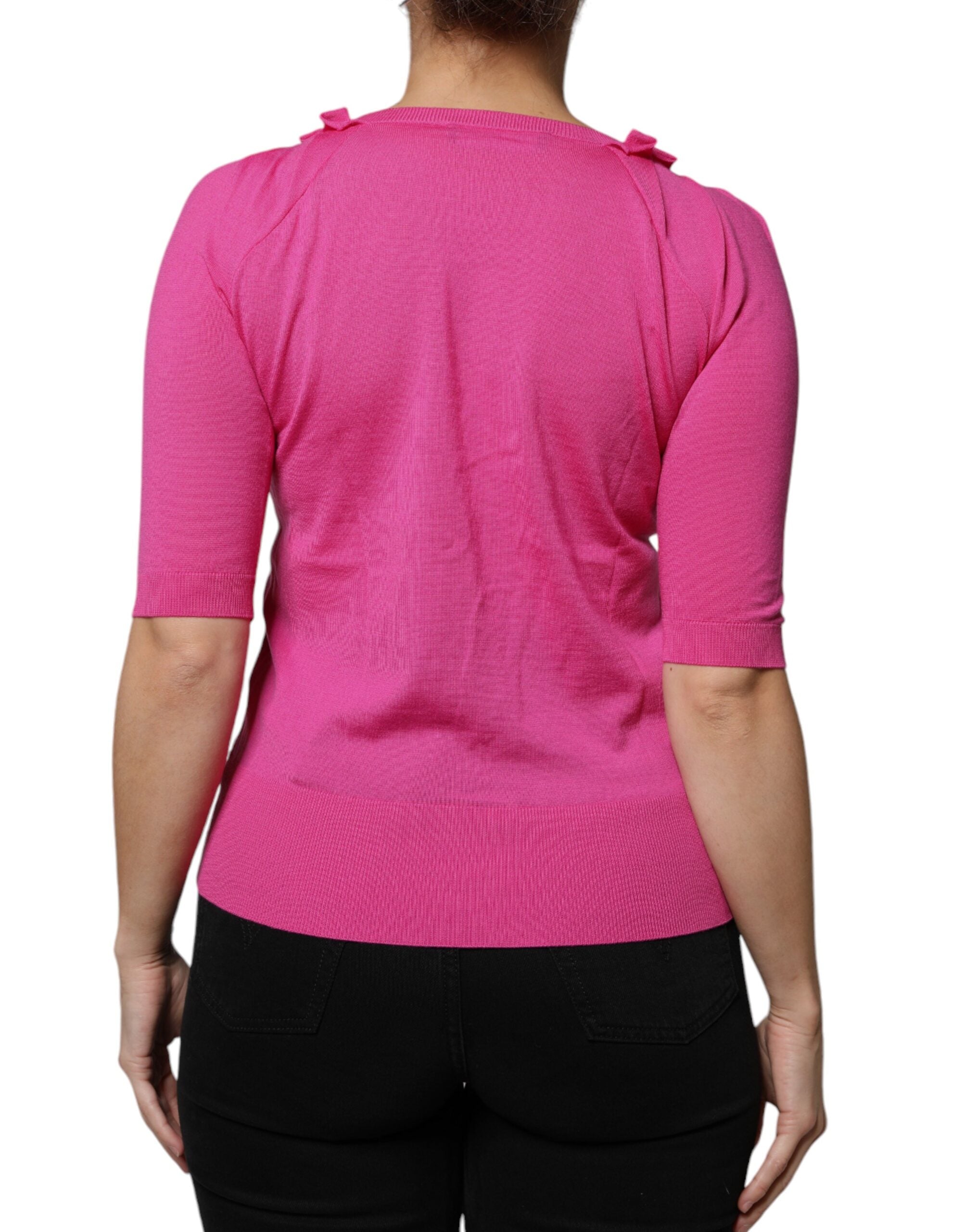 Dolce & Gabbana Pink Wool Button Down Cardigan Sweater Dolce & Gabbana