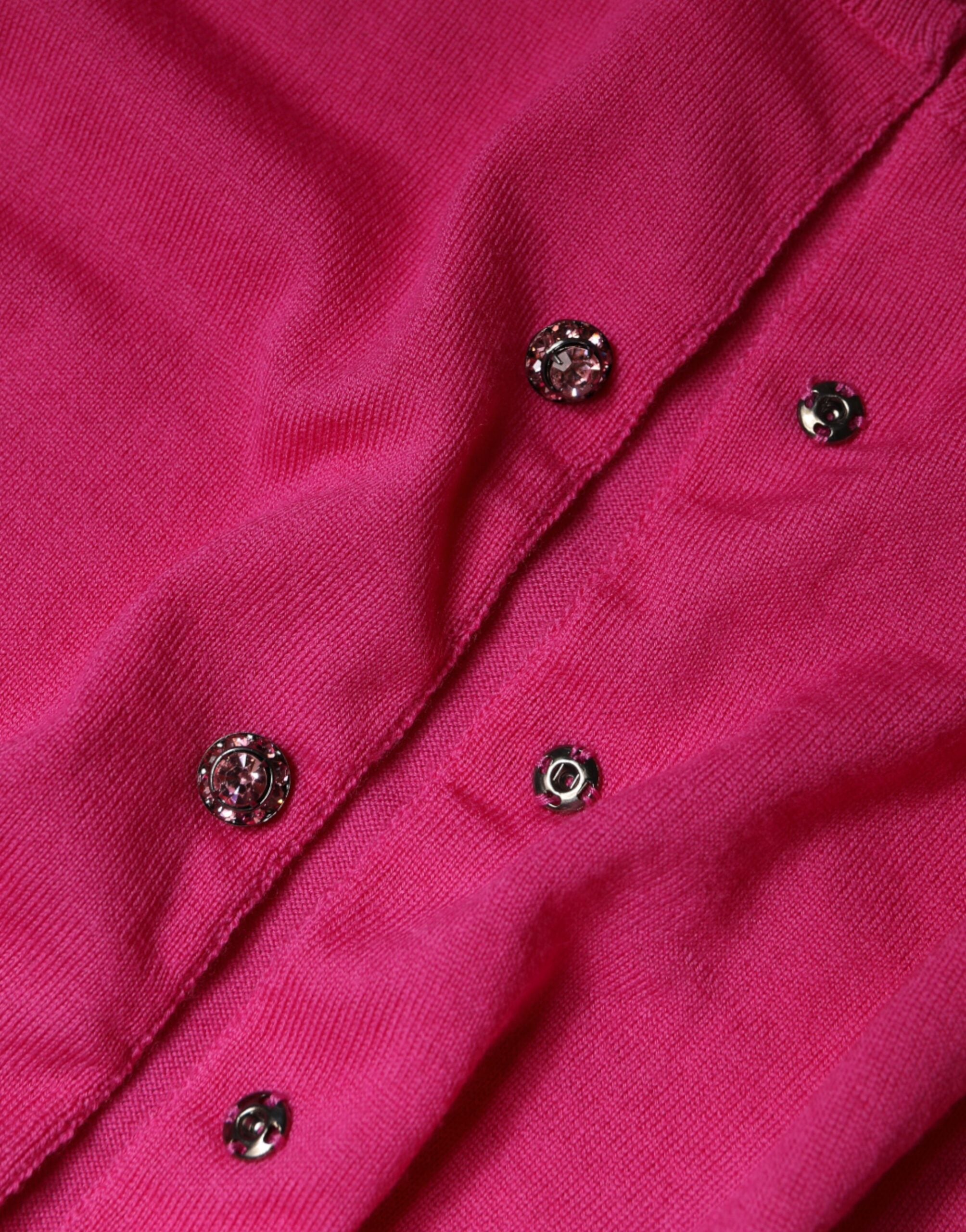 Dolce & Gabbana Pink Wool Button Down Cardigan Sweater Dolce & Gabbana
