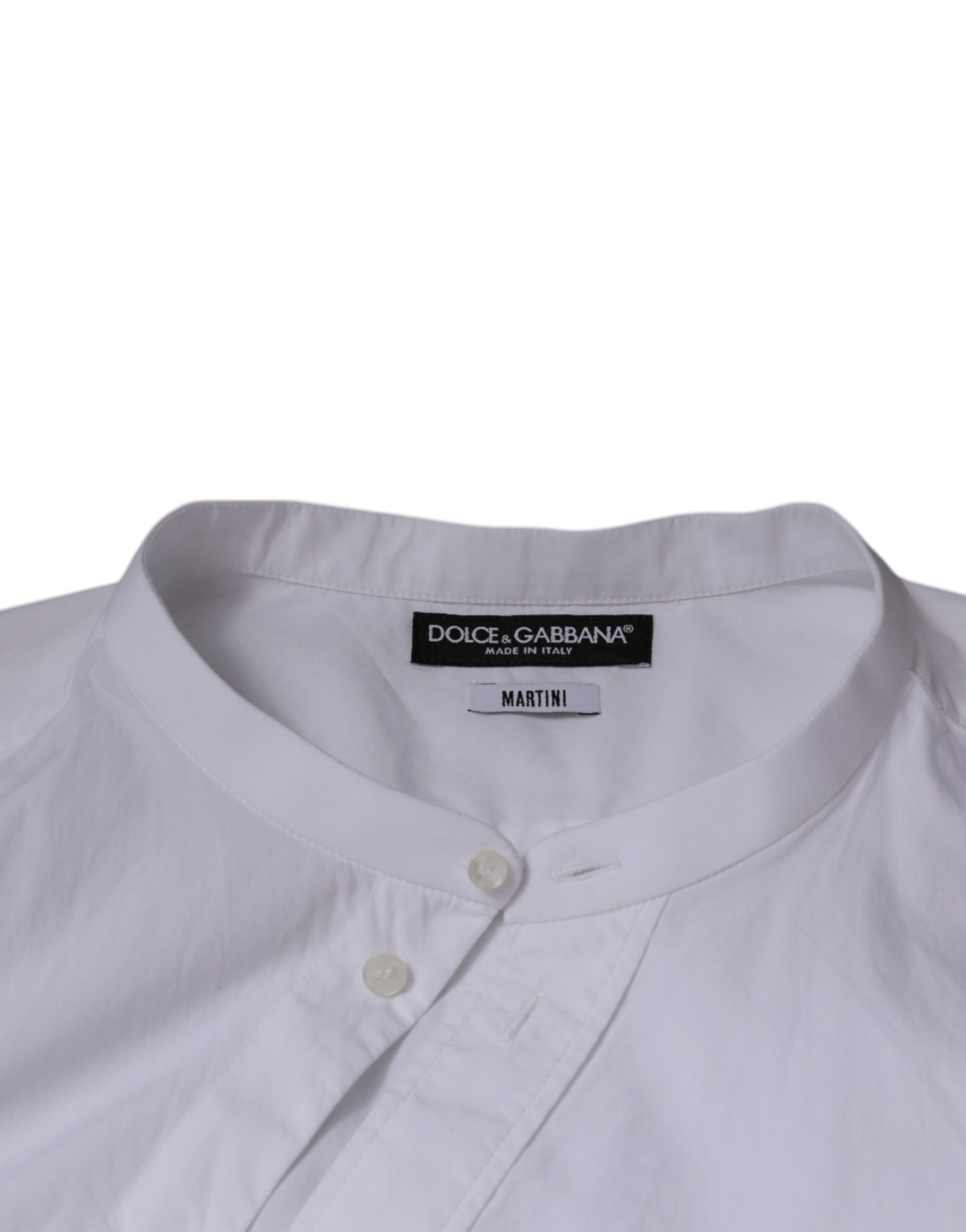 Dolce & Gabbana White Cotton Slim Fit MARTINI Dress Shirt Dolce & Gabbana