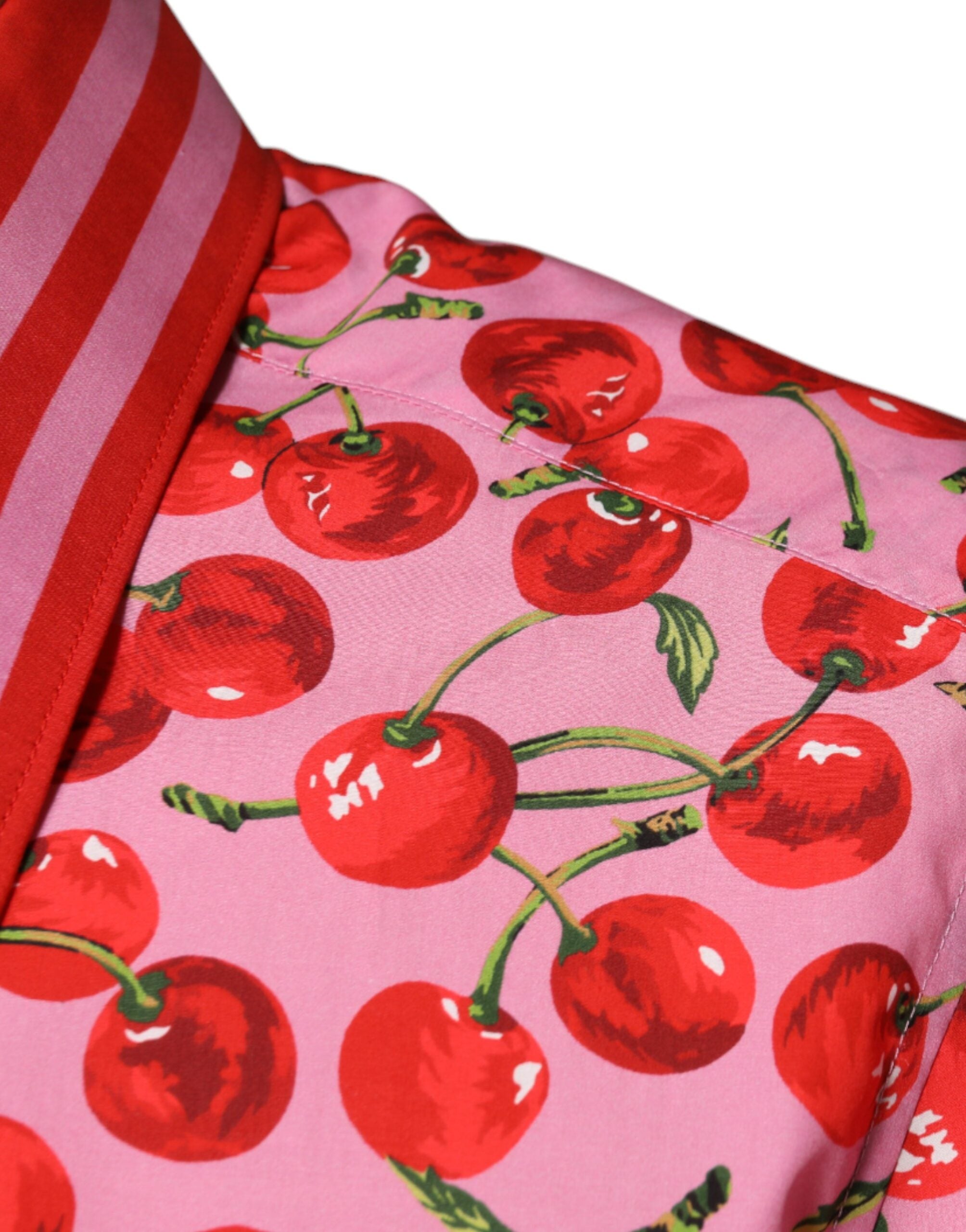 Dolce & Gabbana Pink Cherry Cotton Formal MARTINI Dress Shirt Dolce & Gabbana