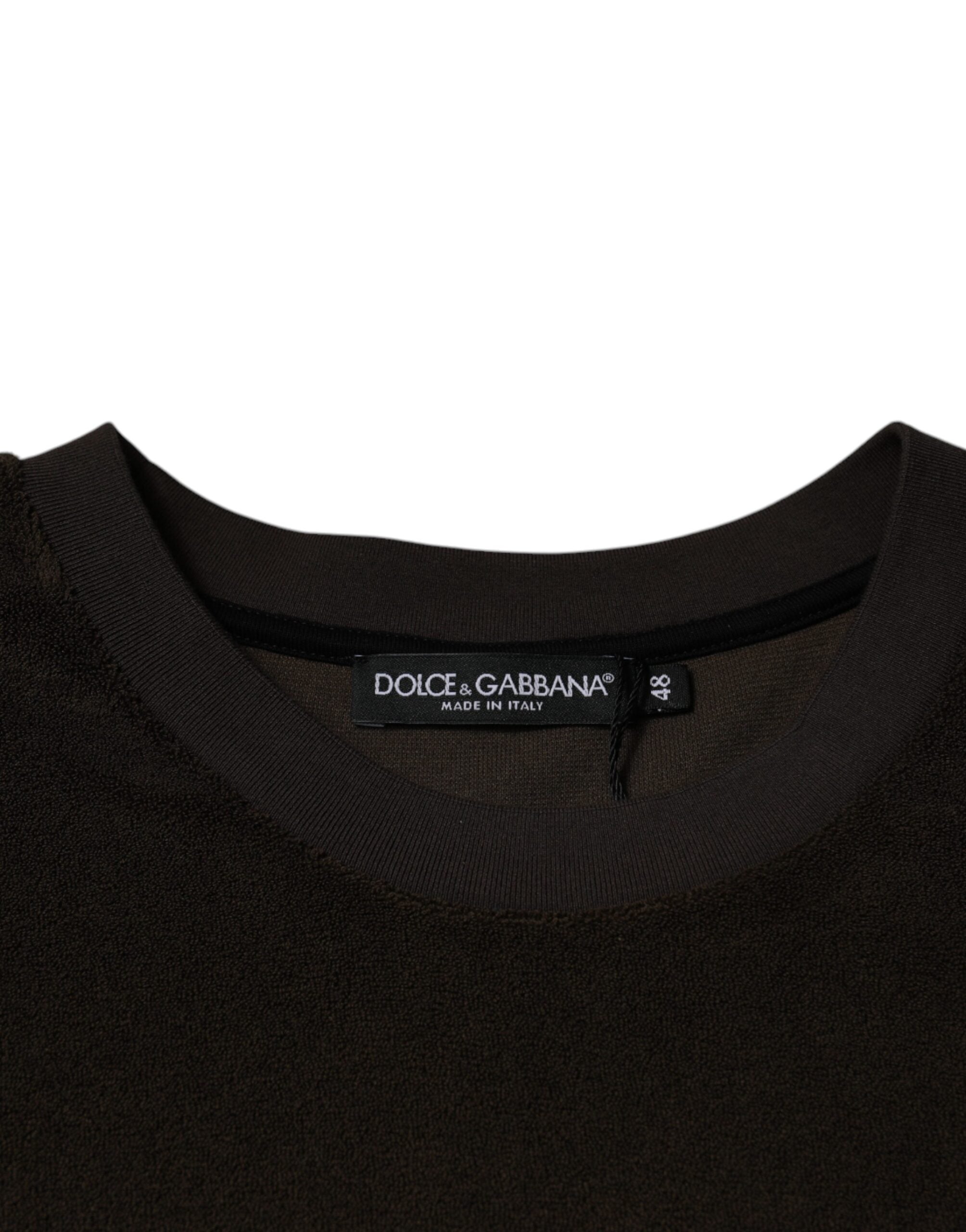 Dolce & Gabbana Brown Cotton Crew Neck Short Sleeves T-shirt Dolce & Gabbana
