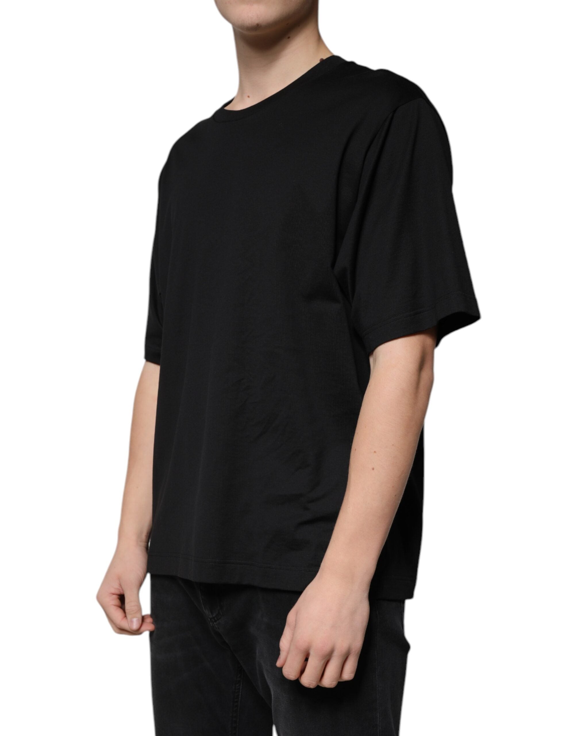 Dolce & Gabbana Black Cotton Crew Neck Short Sleeves T-shirt Dolce & Gabbana
