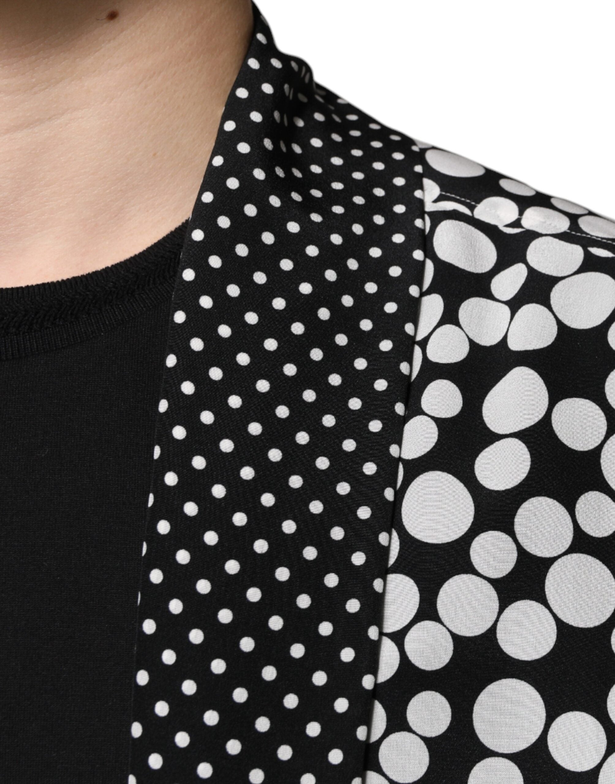 Dolce & Gabbana Black White Polka Dots Silk Men Casual Shirt Dolce & Gabbana