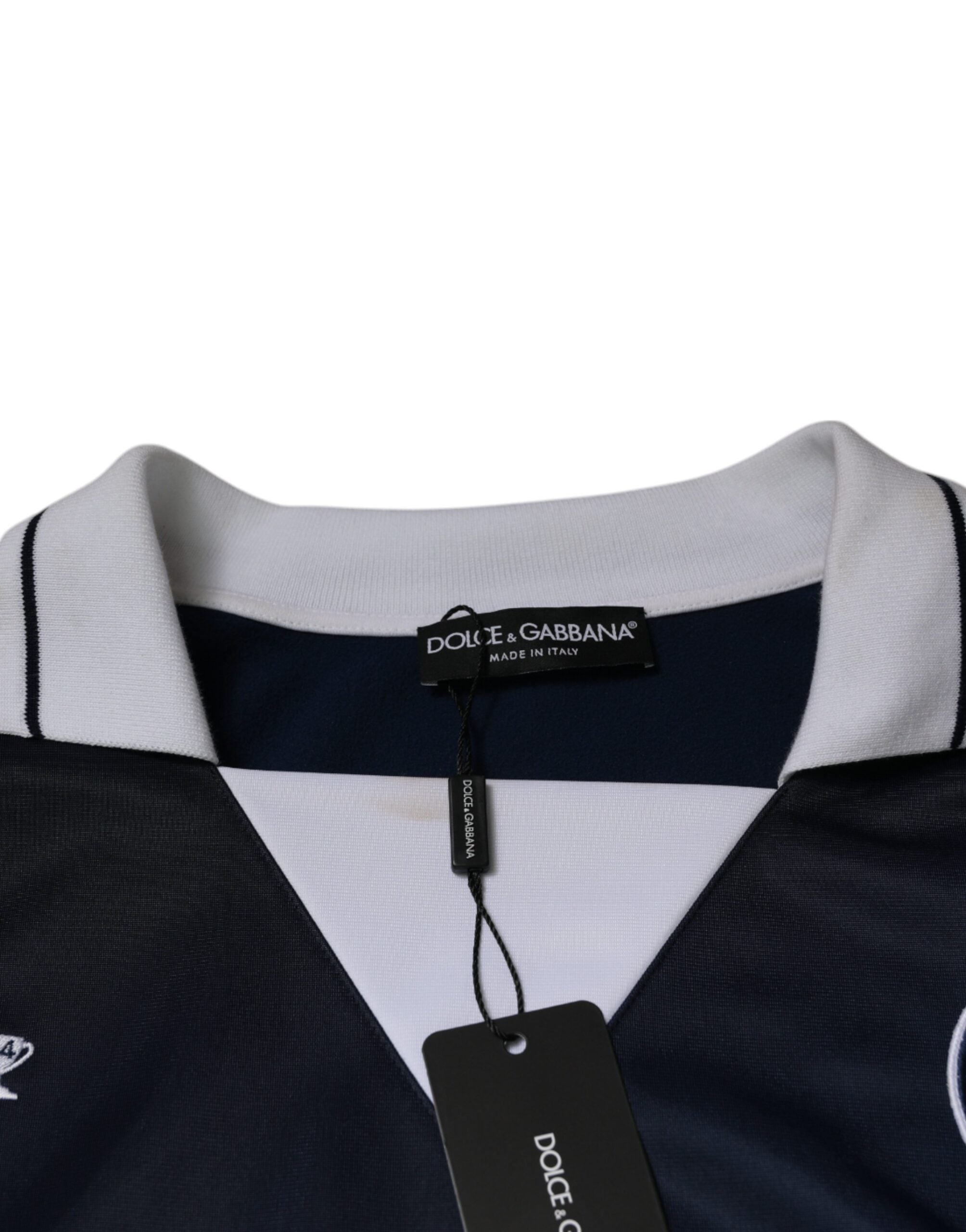 Dolce & Gabbana Blue White Milano Long Sleeve Jersey T-shirt Dolce & Gabbana