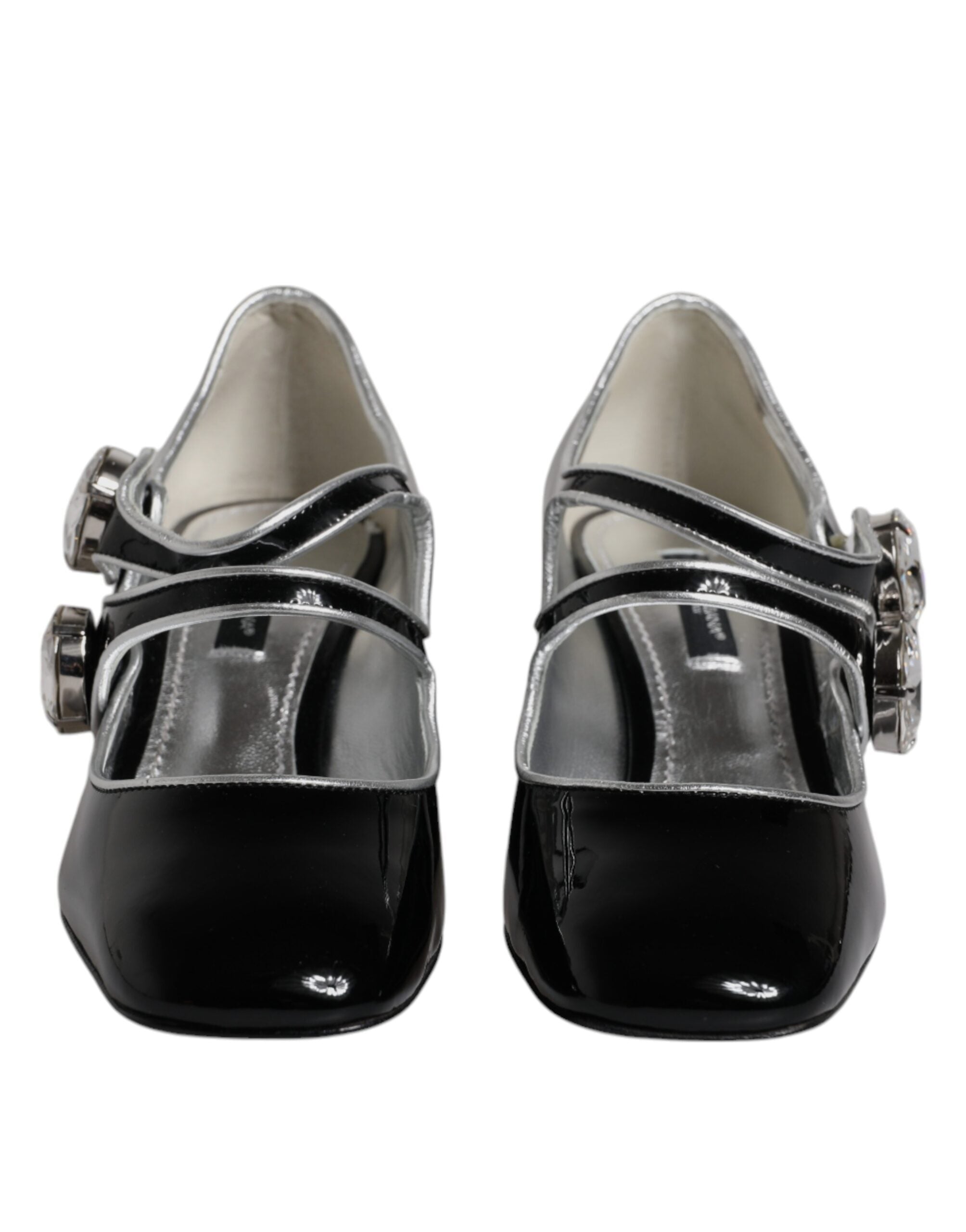 Dolce & Gabbana Black Patent Leather Crystal Mary Jane Pumps Shoes Dolce & Gabbana