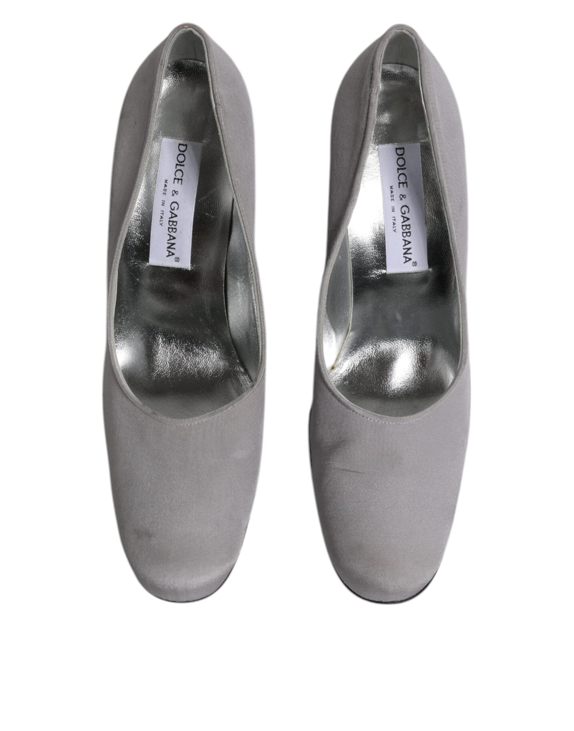 Dolce & Gabbana Gray Suede Leather High Heel Pumps Shoes Dolce & Gabbana