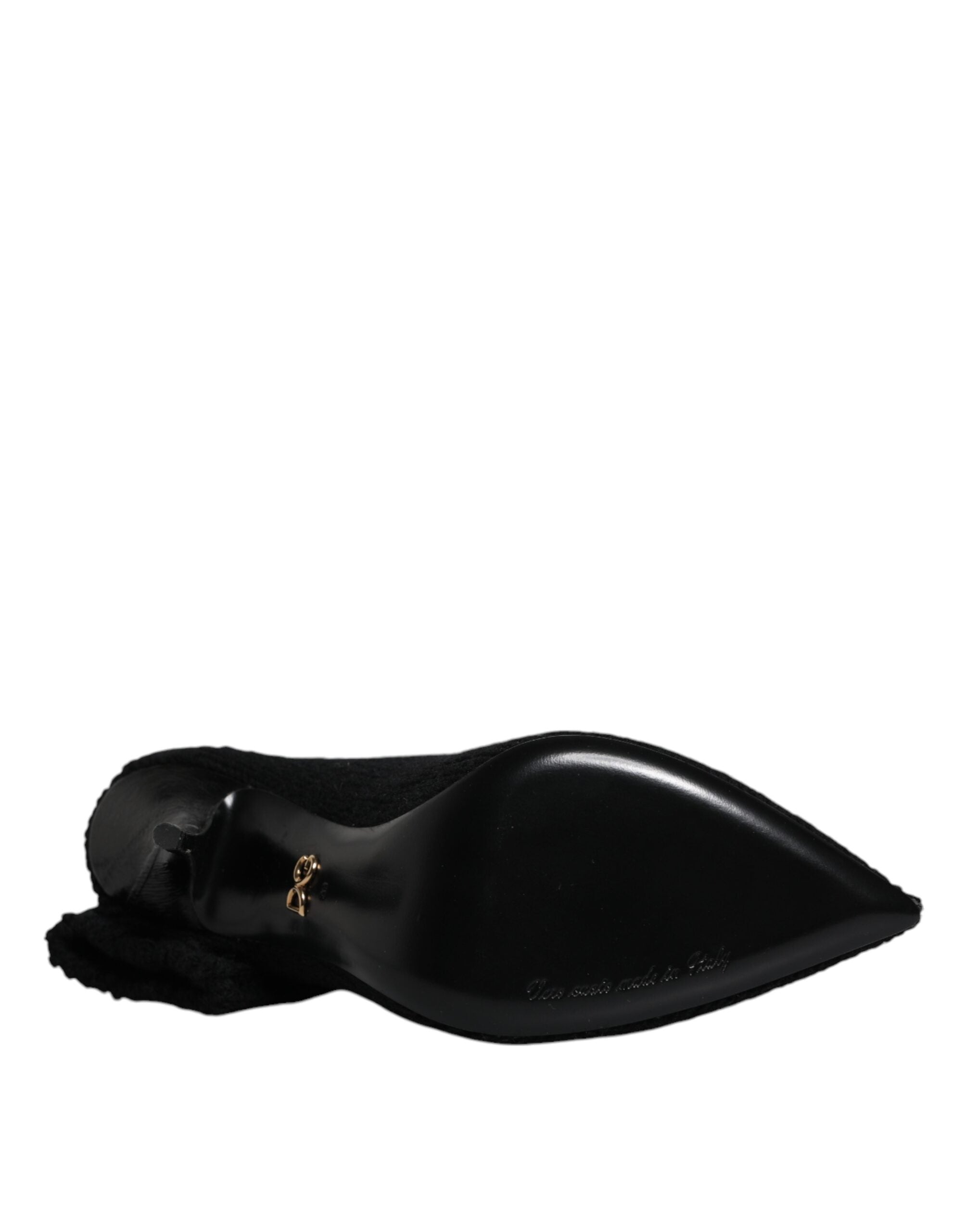 Dolce & Gabbana Black Stiletto Heels Mid Calf Boots Shoes Dolce & Gabbana