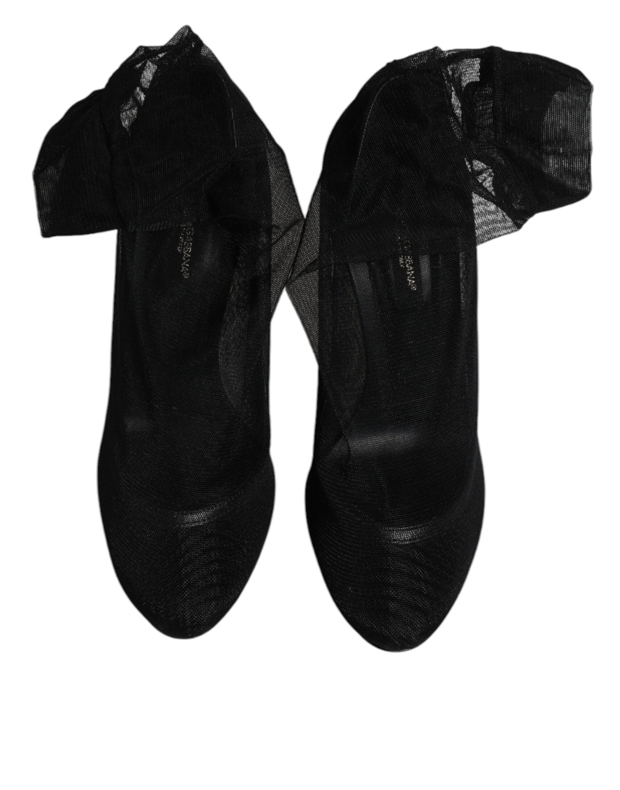 Dolce & Gabbana Black Nylon Mesh Sock Style Boots Shoes Dolce & Gabbana
