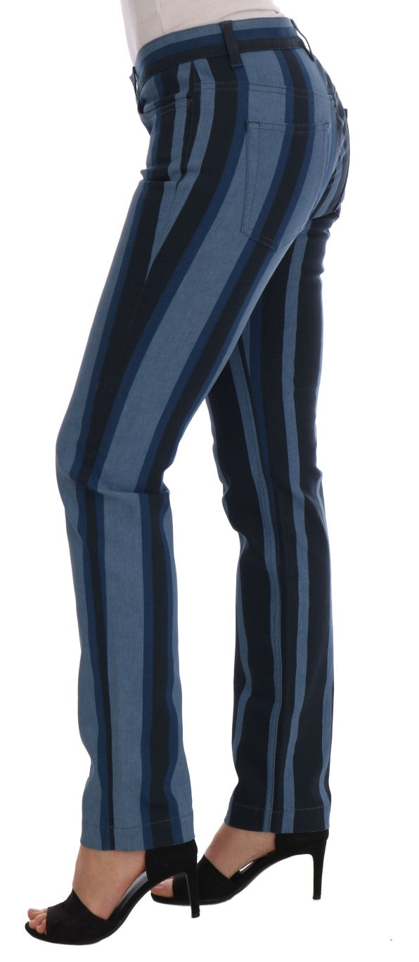 Dolce & Gabbana Blue GIRLY Striped Cotton Jeans Dolce & Gabbana