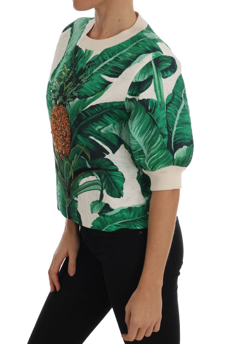 Dolce & Gabbana Pineapple Banana Sequins Crewneck Sweater Dolce & Gabbana