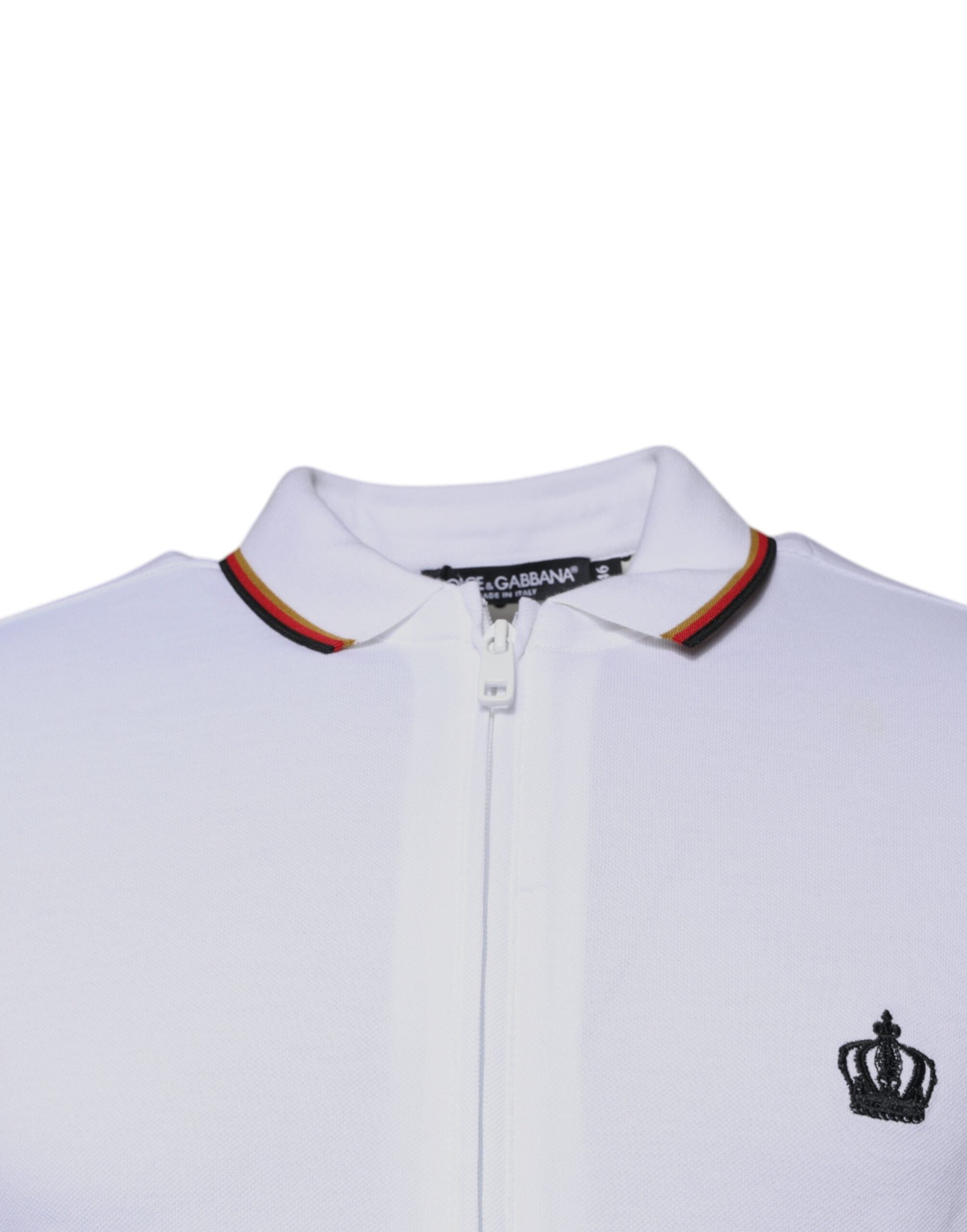 Dolce & Gabbana White Crown Men Full Zip Sweatshirt Sweater Dolce & Gabbana