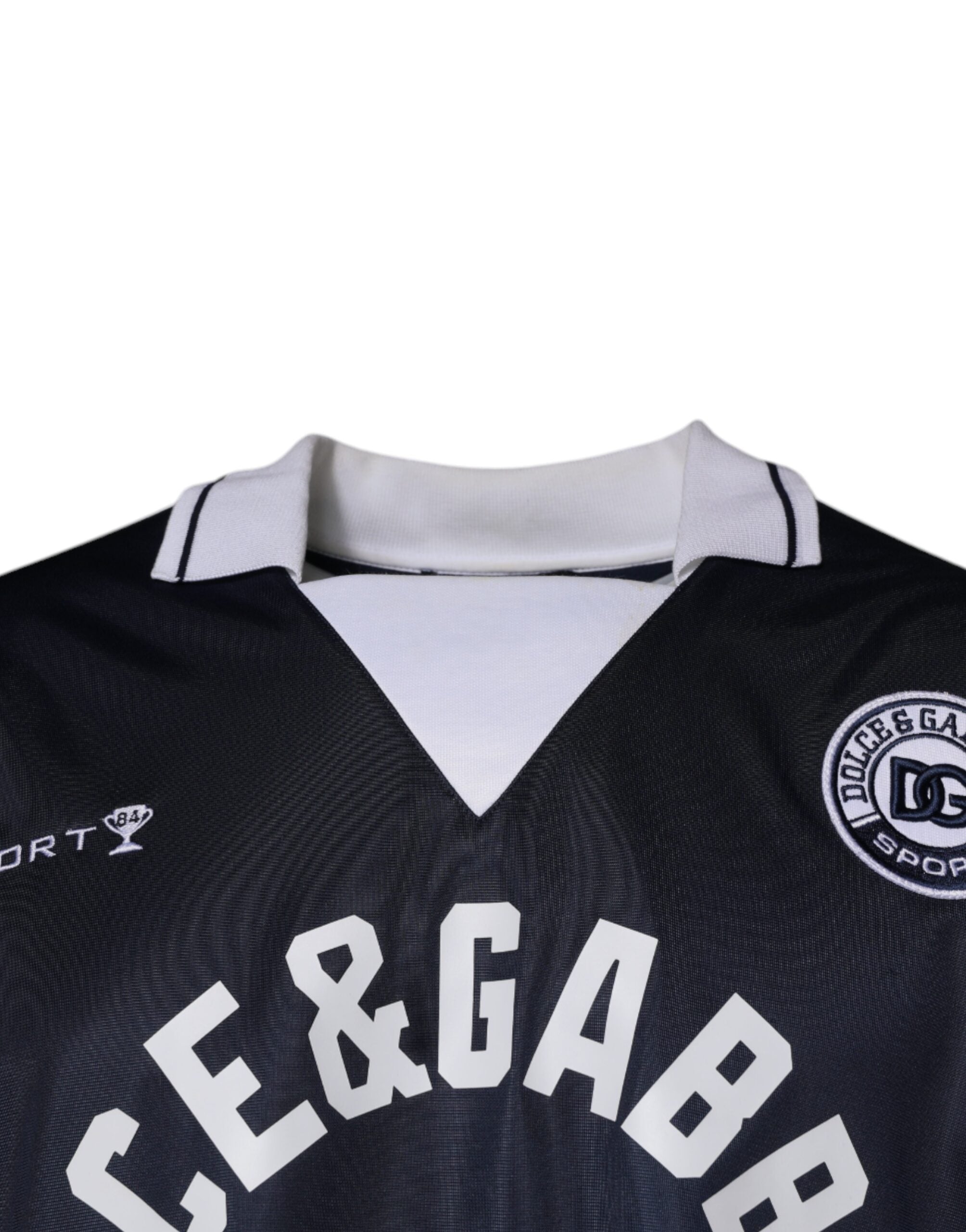 Dolce & Gabbana Blue Logo Jersey Collared Pullover Sweater Dolce & Gabbana
