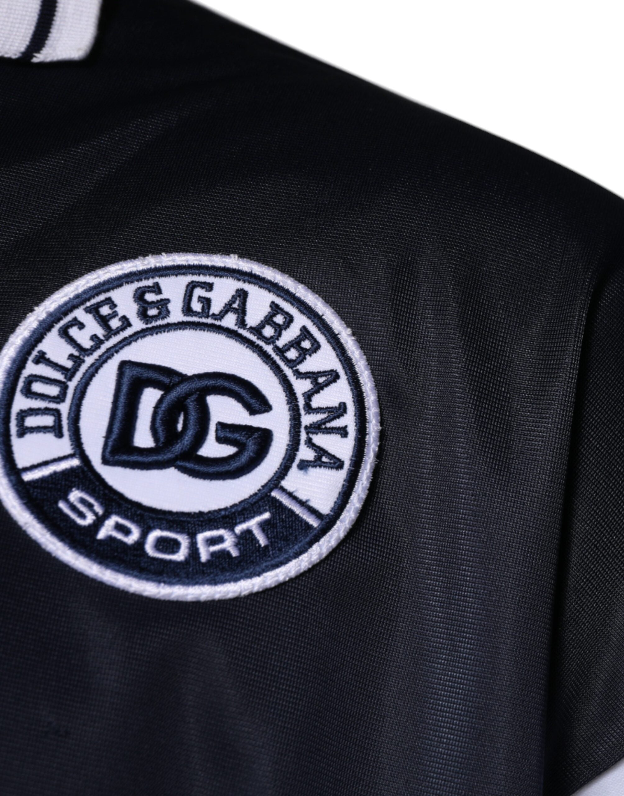 Dolce & Gabbana Blue Logo Jersey Collared Pullover Sweater Dolce & Gabbana