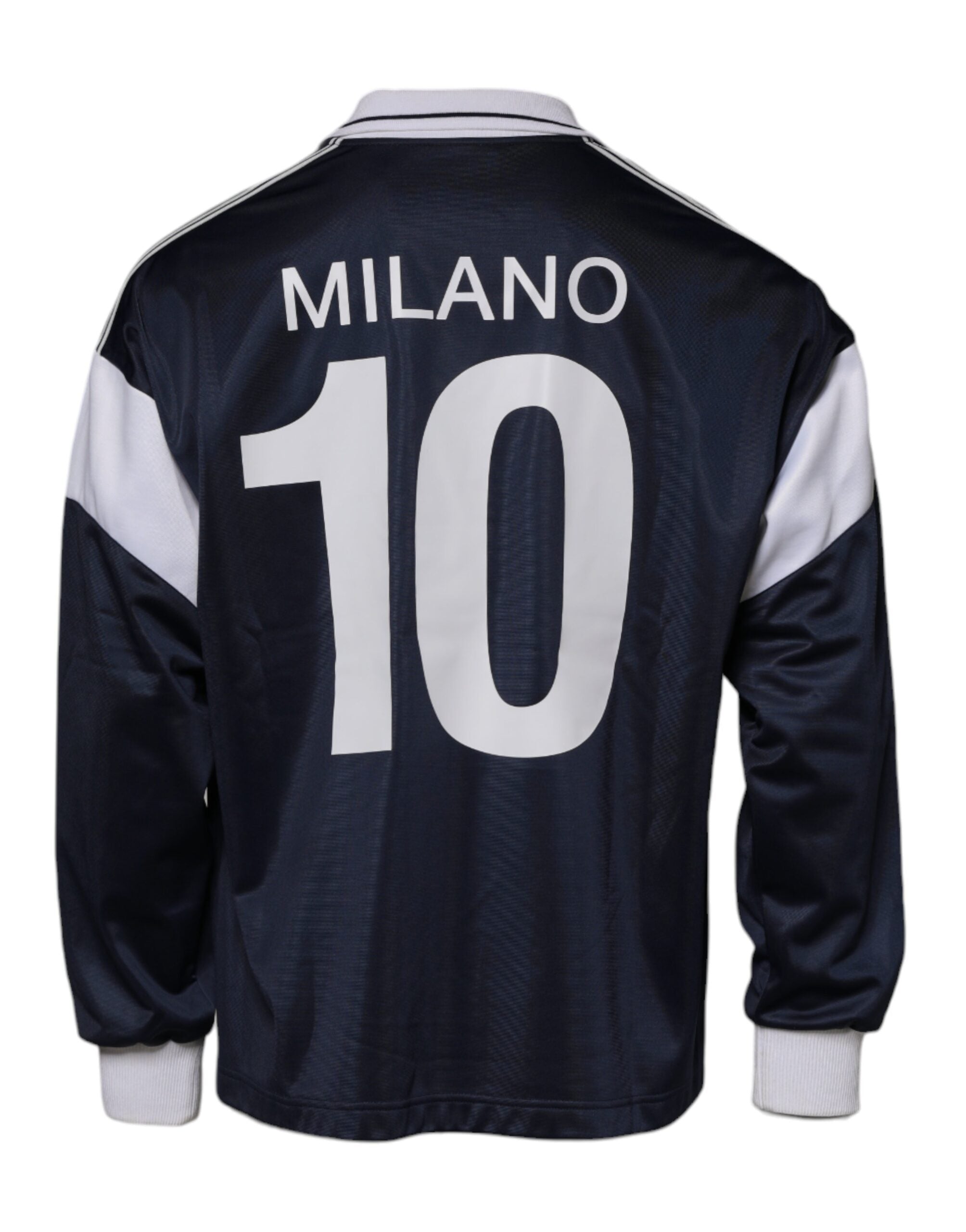 Dolce & Gabbana Blue Logo Jersey Collared Pullover Sweater Dolce & Gabbana
