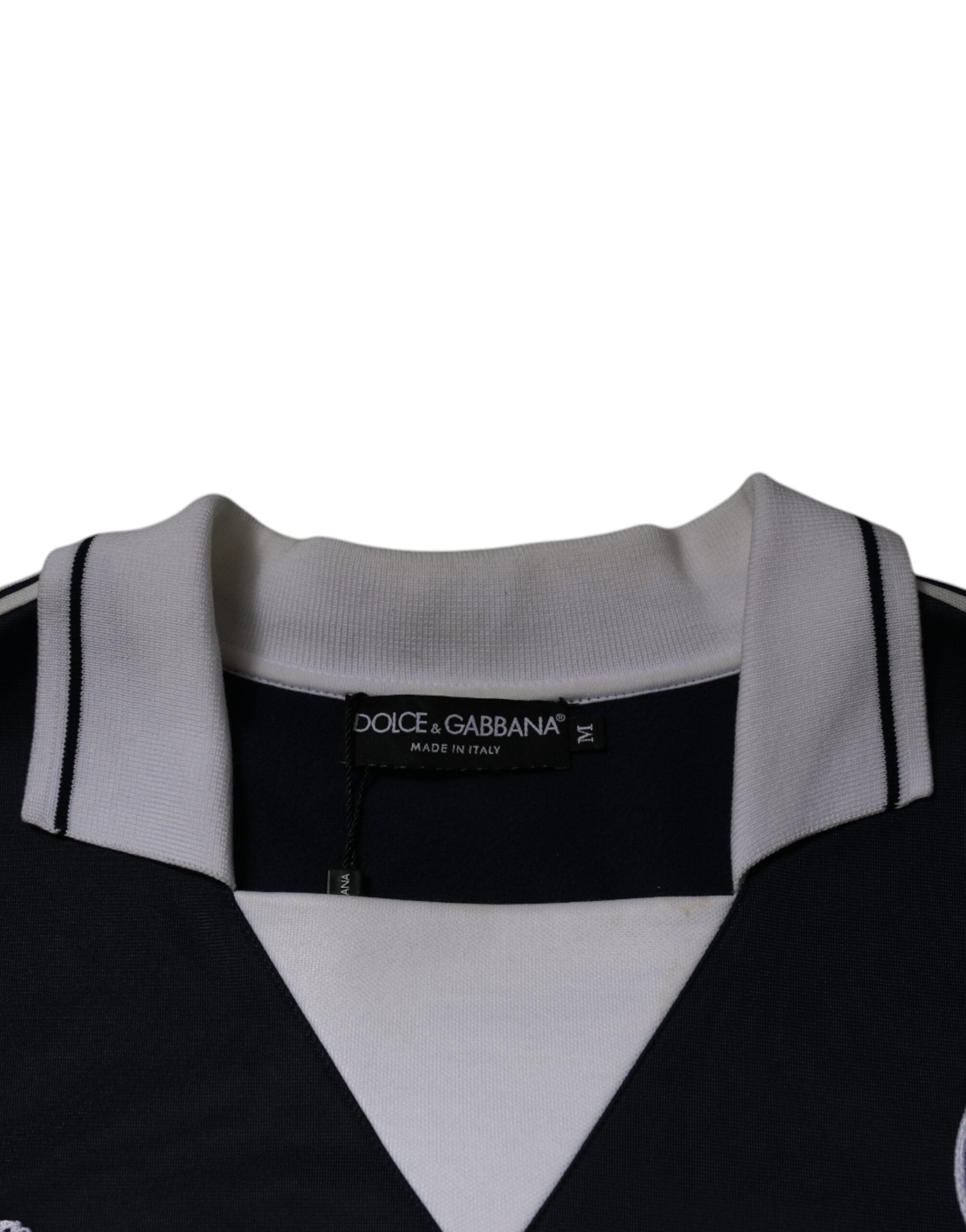 Dolce & Gabbana Blue Logo Jersey Collared Pullover Sweater Dolce & Gabbana