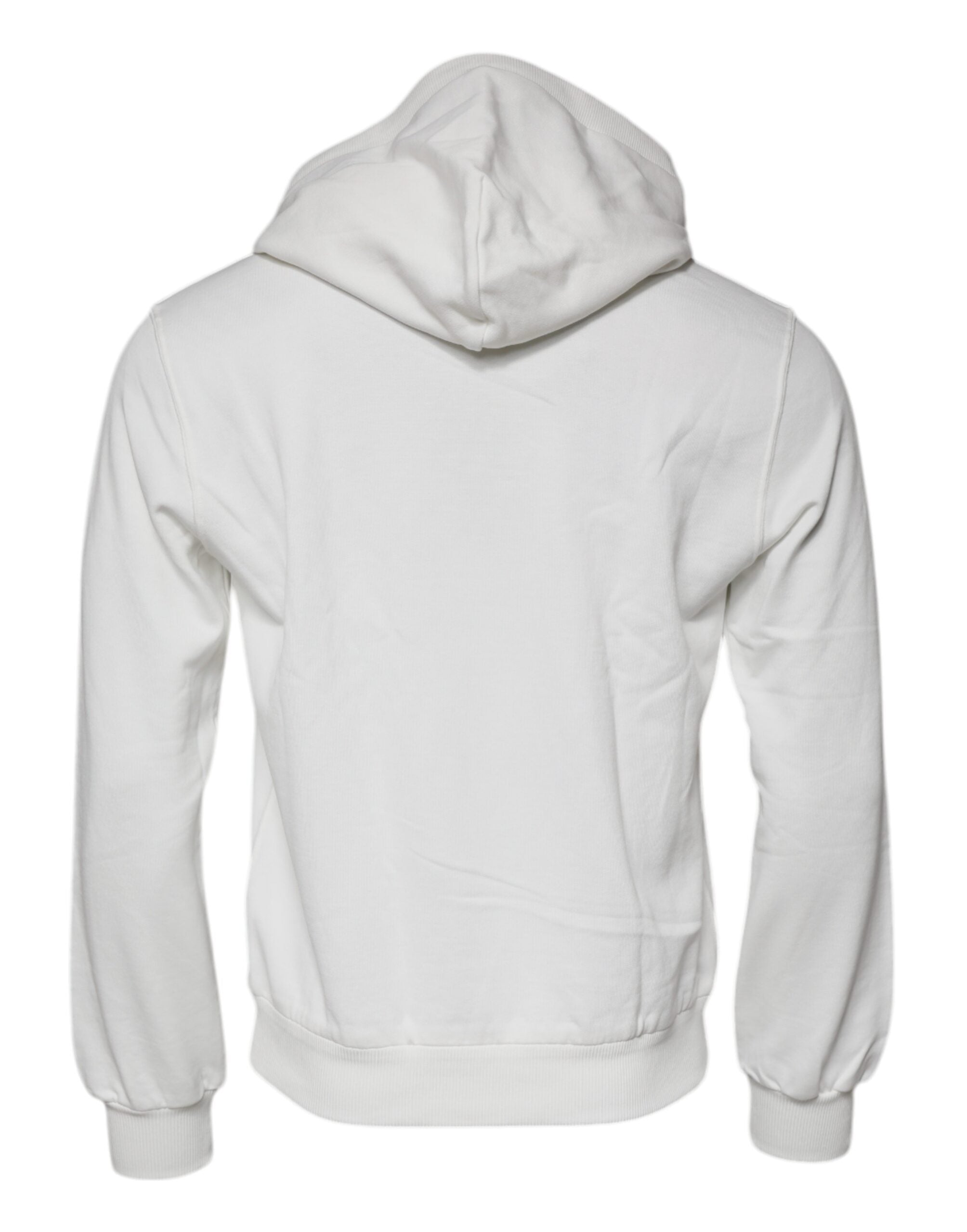 Dolce & Gabbana White Caesar Cotton Hooded Pullover Sweater Dolce & Gabbana