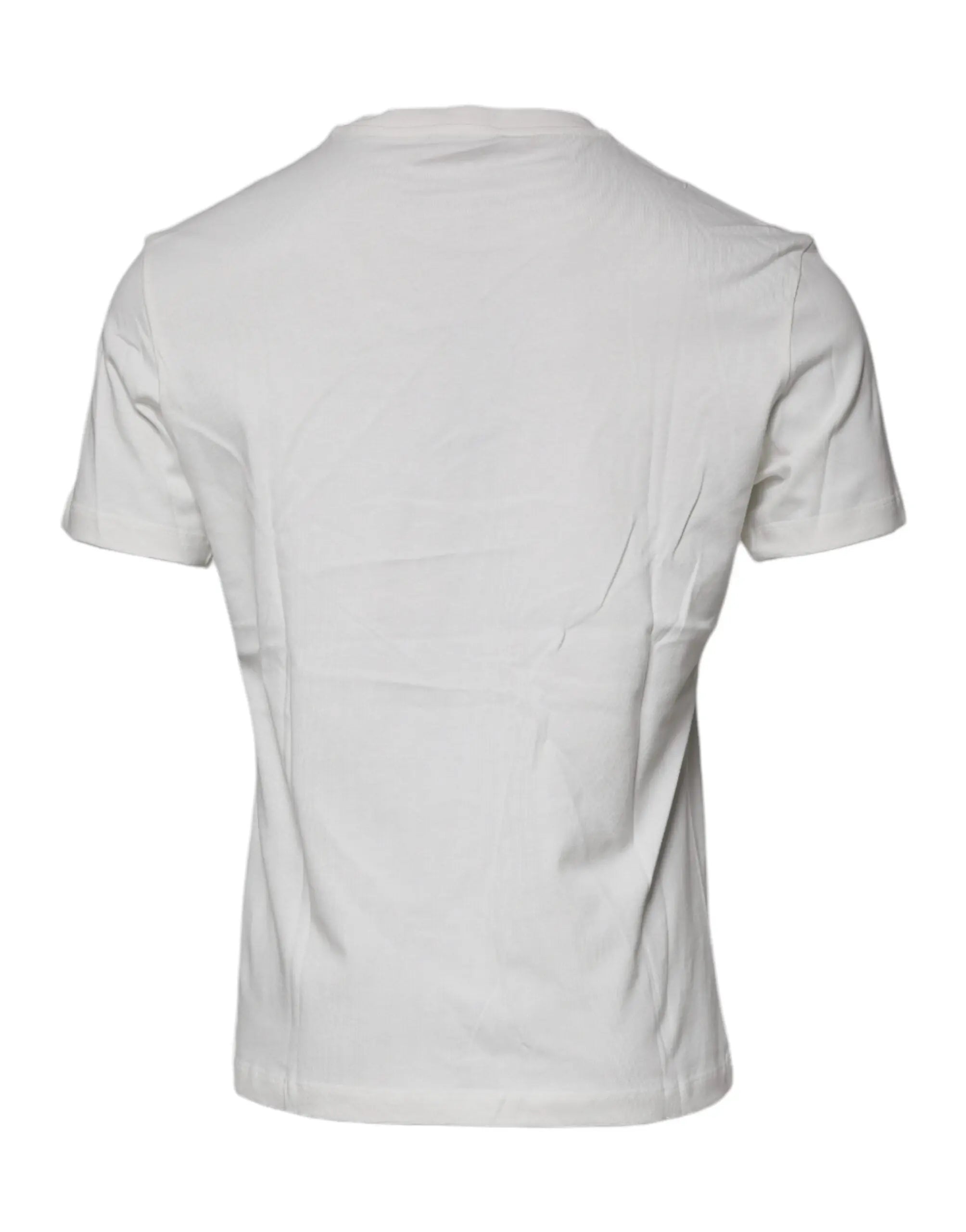 Versace White Medusa Print Cotton Crew Neck T-shirt Versace