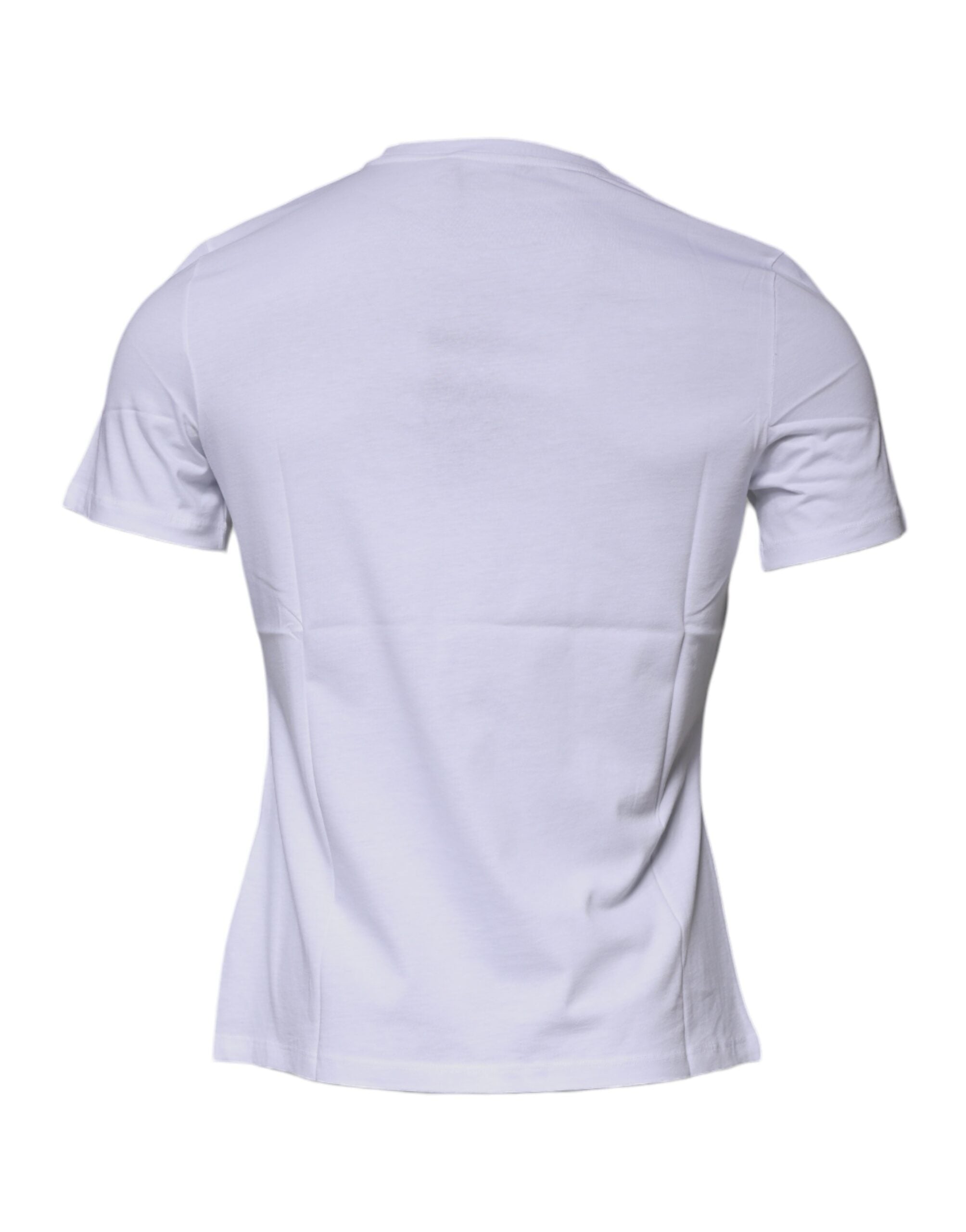 Versace White Medusa Print Cotton Crew Neck T-shirt Versace