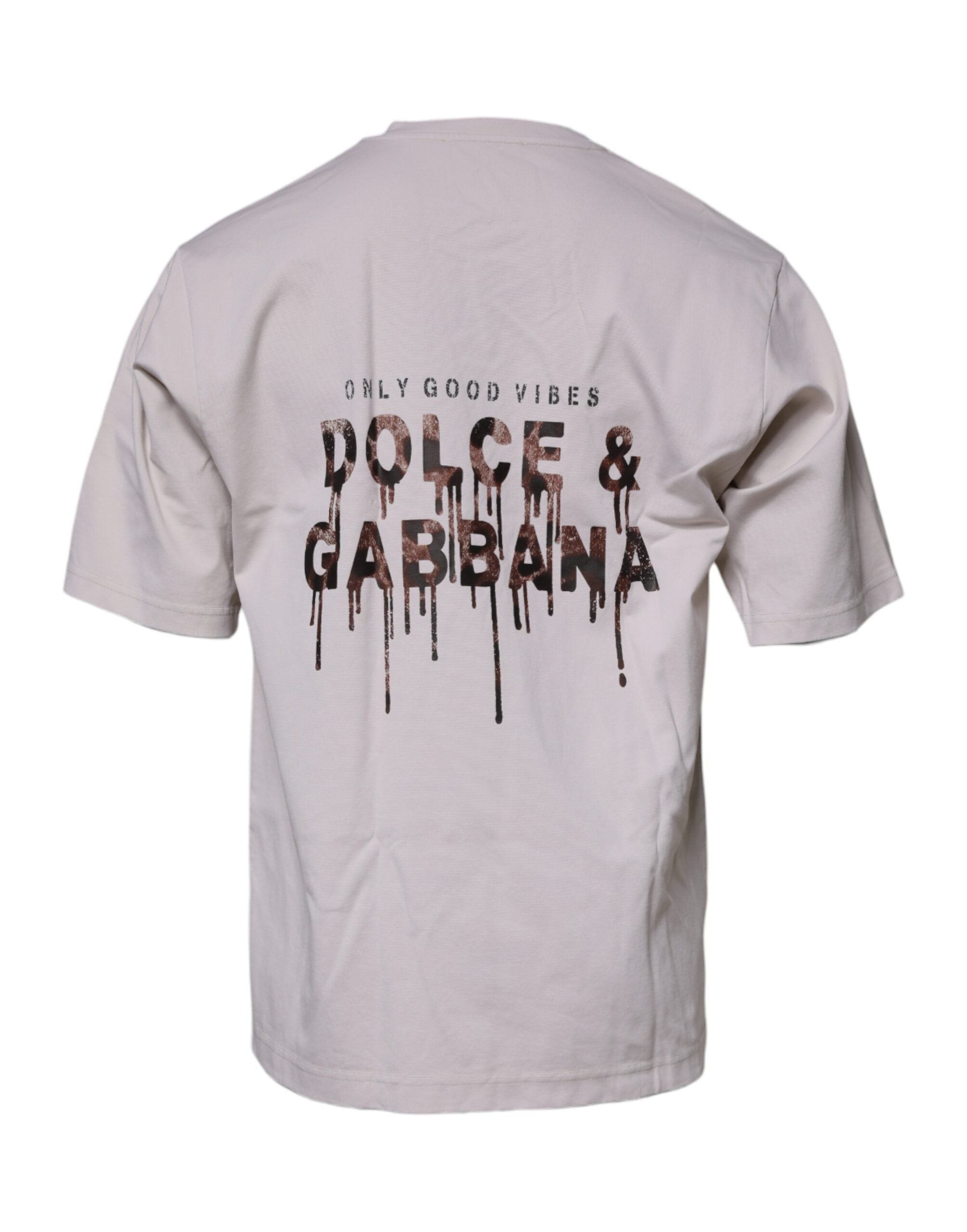 Dolce & Gabbana Beige DG Logo Crew Neck Short Sleeves T-shirt Dolce & Gabbana