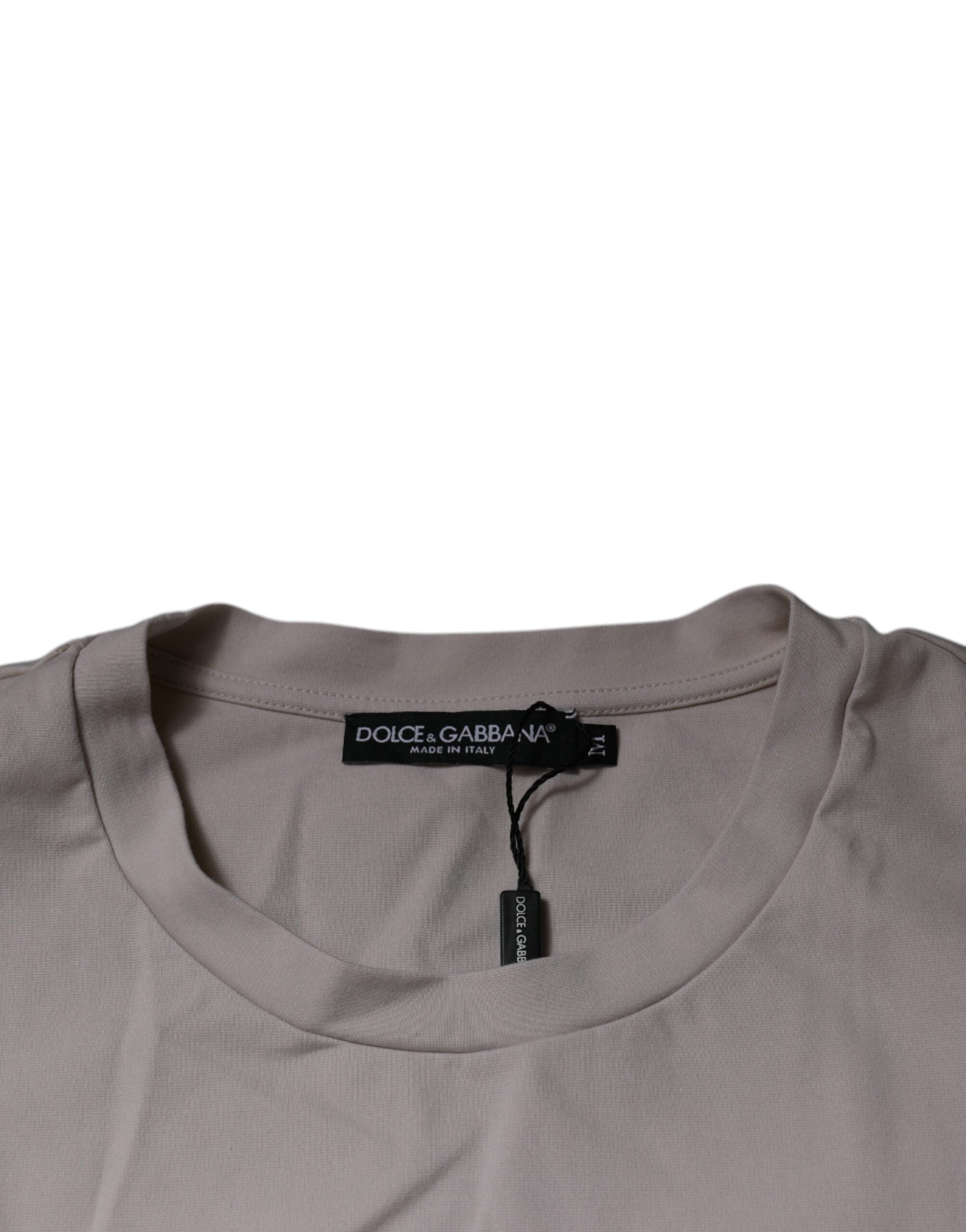 Dolce & Gabbana Beige DG Logo Crew Neck Short Sleeves T-shirt Dolce & Gabbana