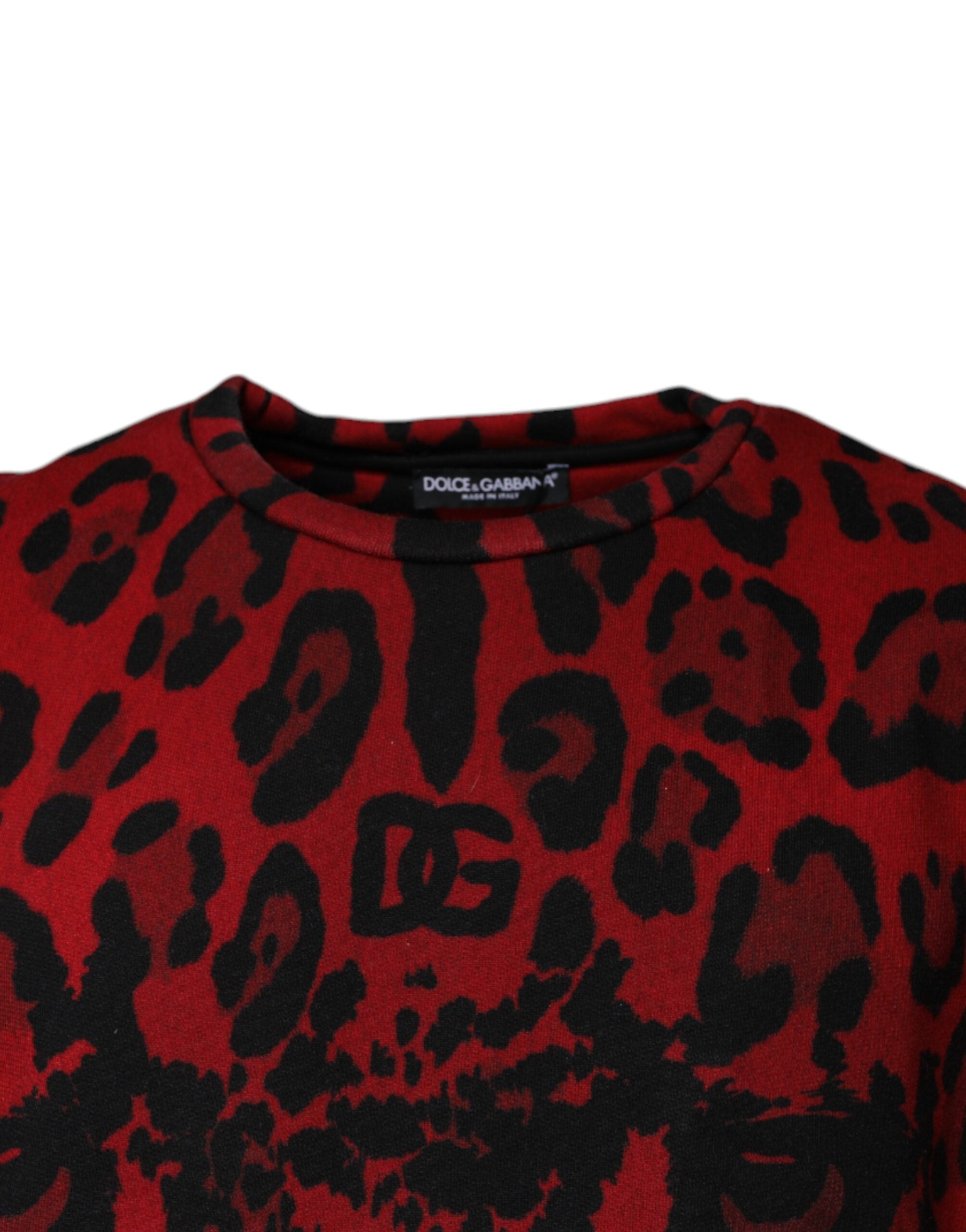 Dolce & Gabbana Red Leopard Print Cotton Sleeveless T-shirt Dolce & Gabbana