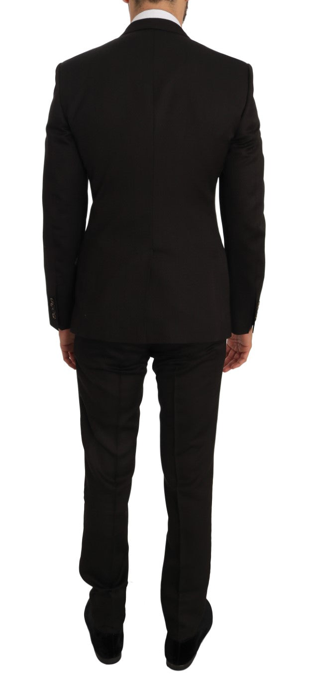 Dolce & Gabbana Brown Wool Crystal Bee Slim Fit MARTINI Dolce & Gabbana