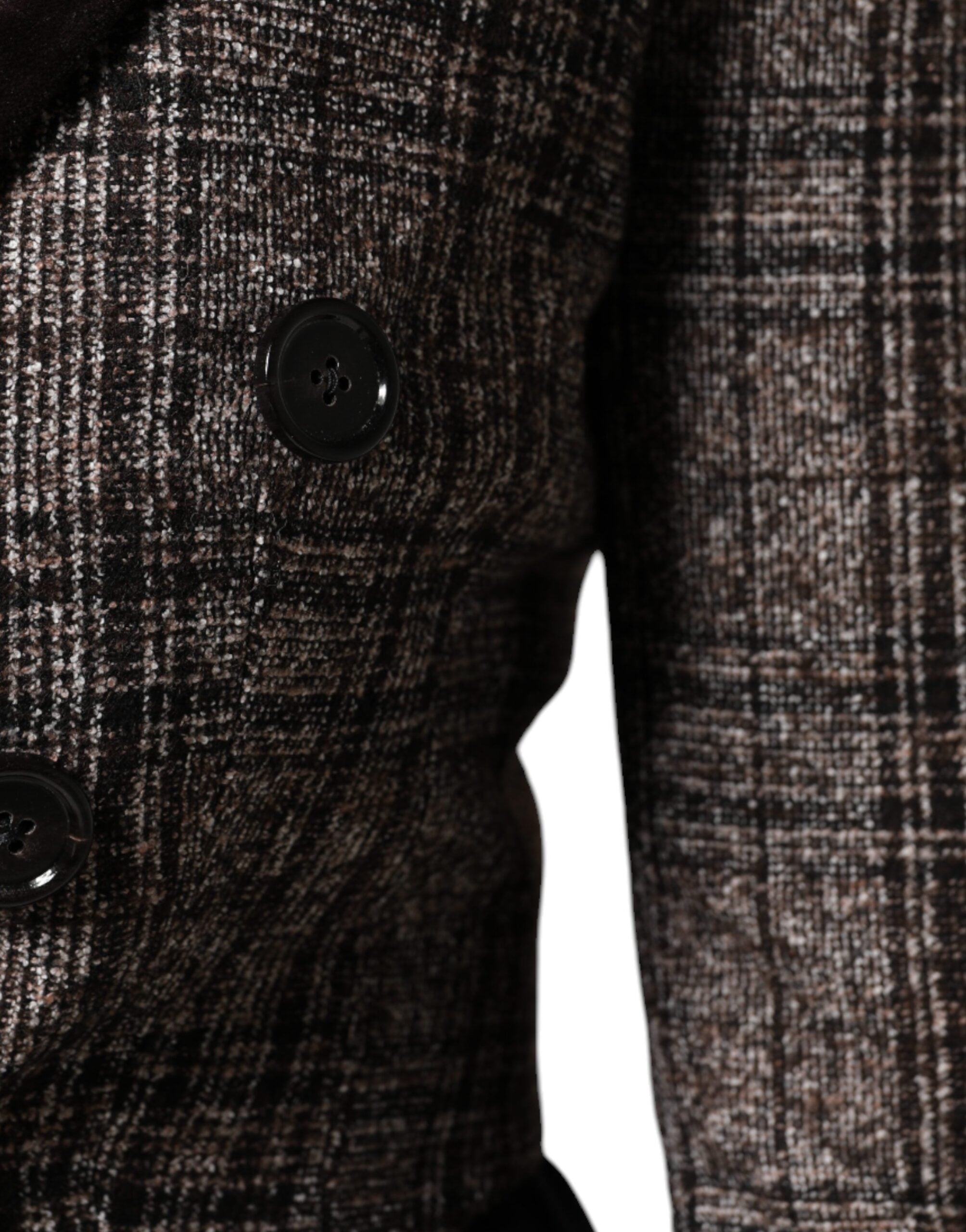 Dolce & Gabbana Brown Plaid Long Sleeve Cropped Coat Jacket Dolce & Gabbana