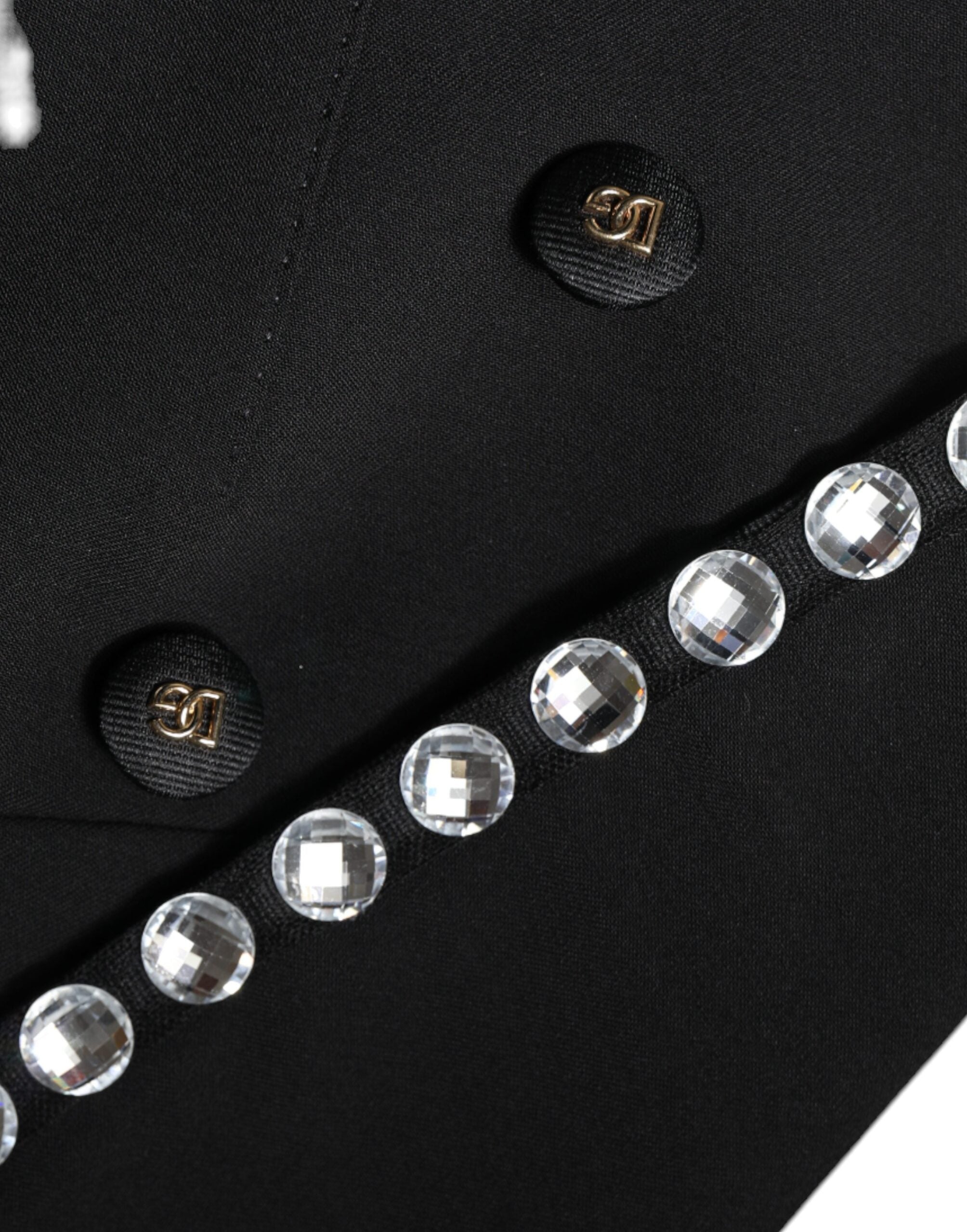 Dolce & Gabbana Black Crystal Double Breasted Blazer Jacket Dolce & Gabbana