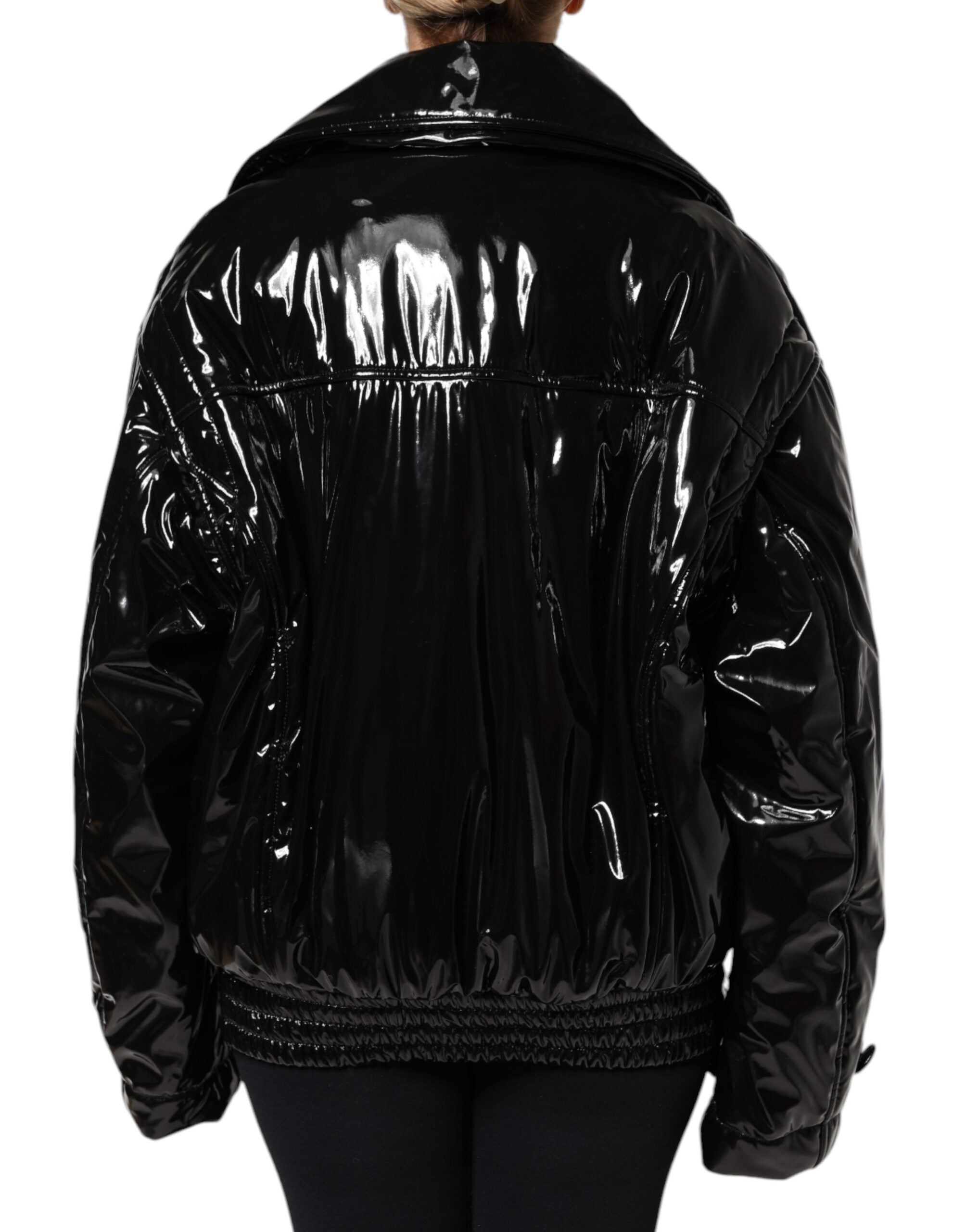 Dolce & Gabbana Black Polyester Button Down Blouson Jacket Dolce & Gabbana