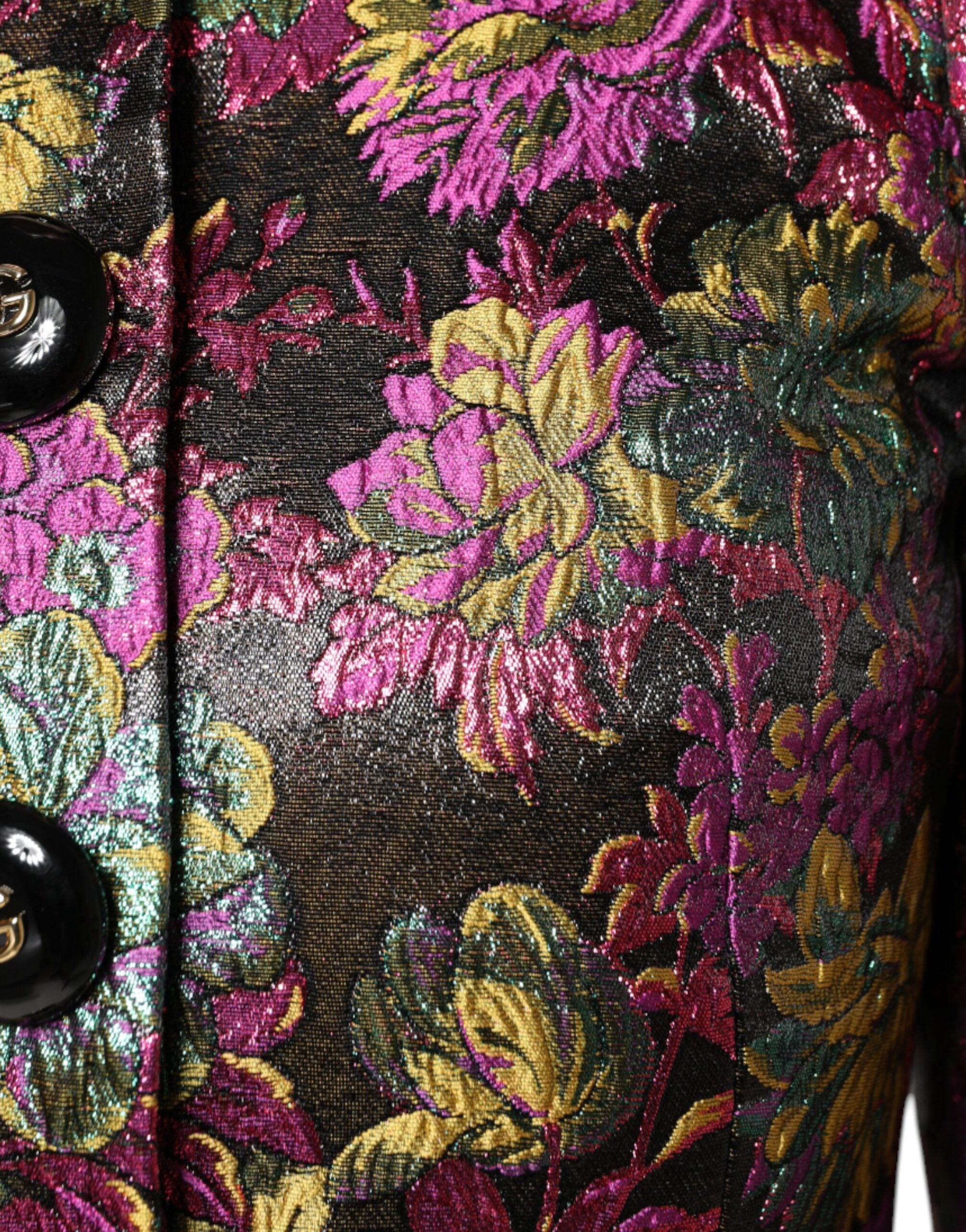 Dolce & Gabbana Multicolor Floral Jacquard Cropped Jacket Dolce & Gabbana