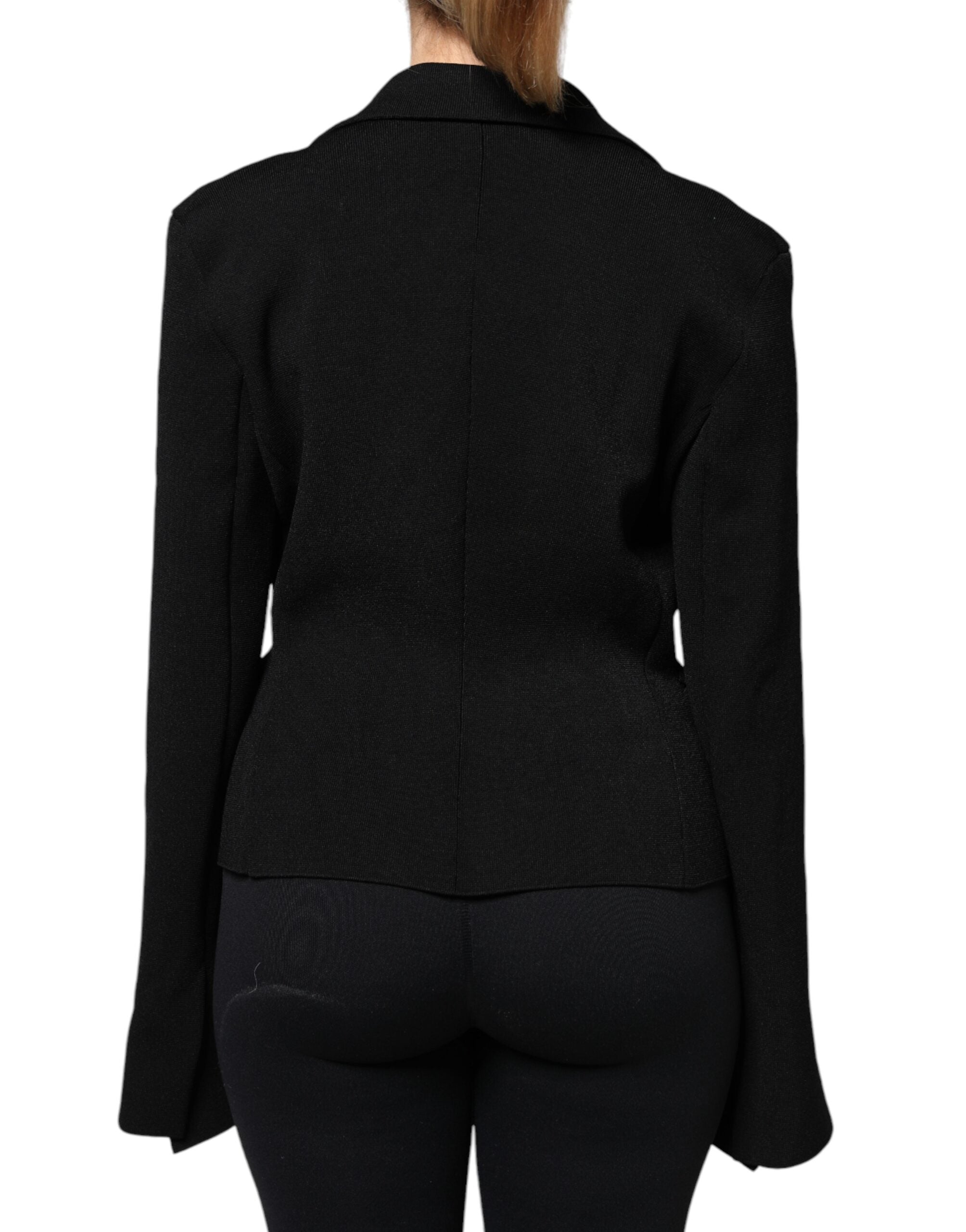 Dolce & Gabbana Black Viscose Single Breasted Blazer Jacket Dolce & Gabbana